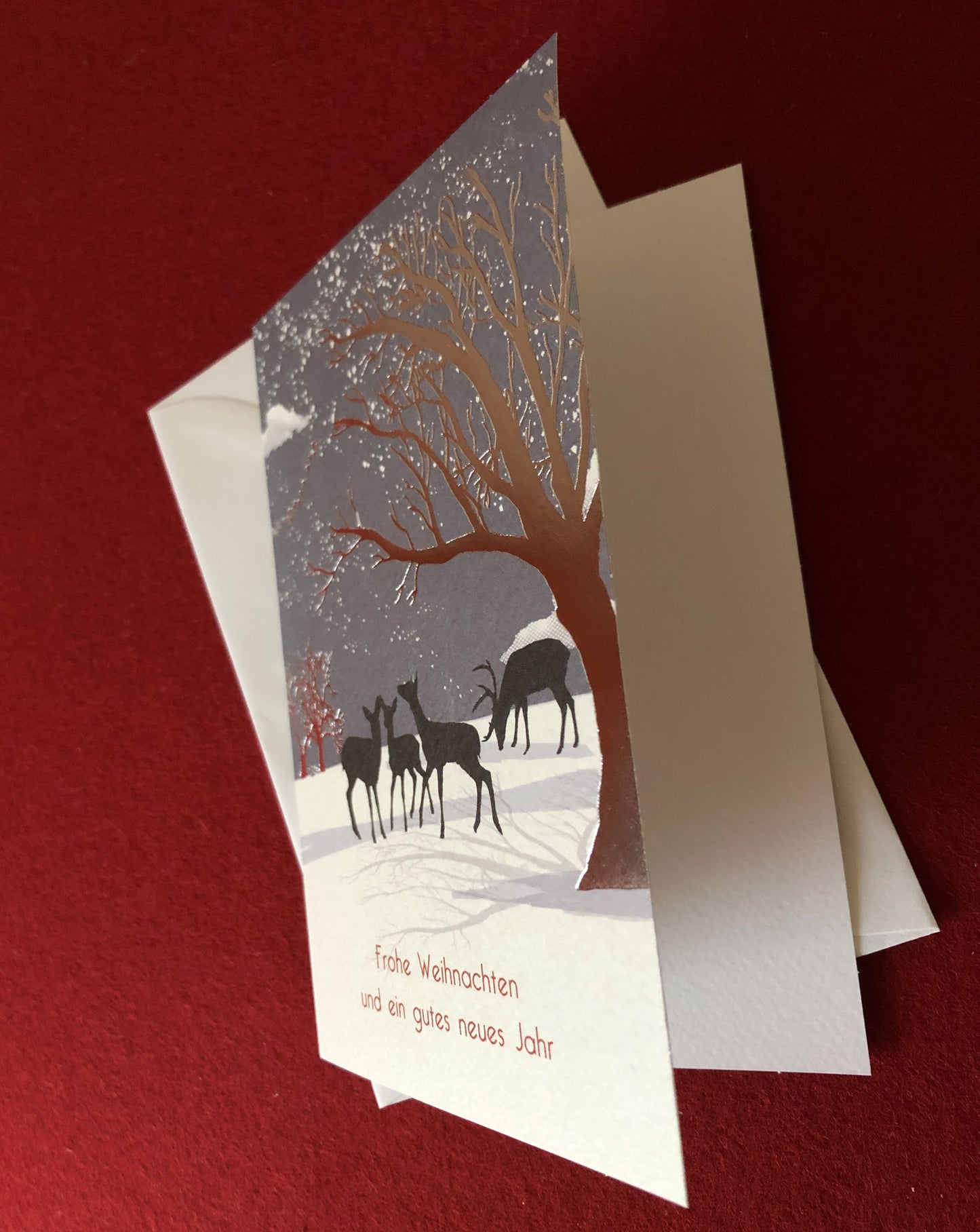 Doppelkarte Winterhirsche