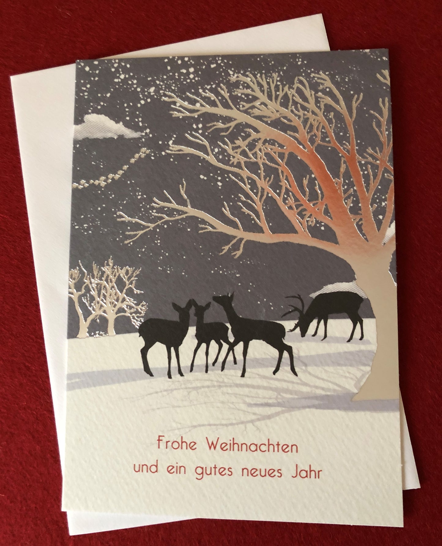 Doppelkarte Winterhirsche