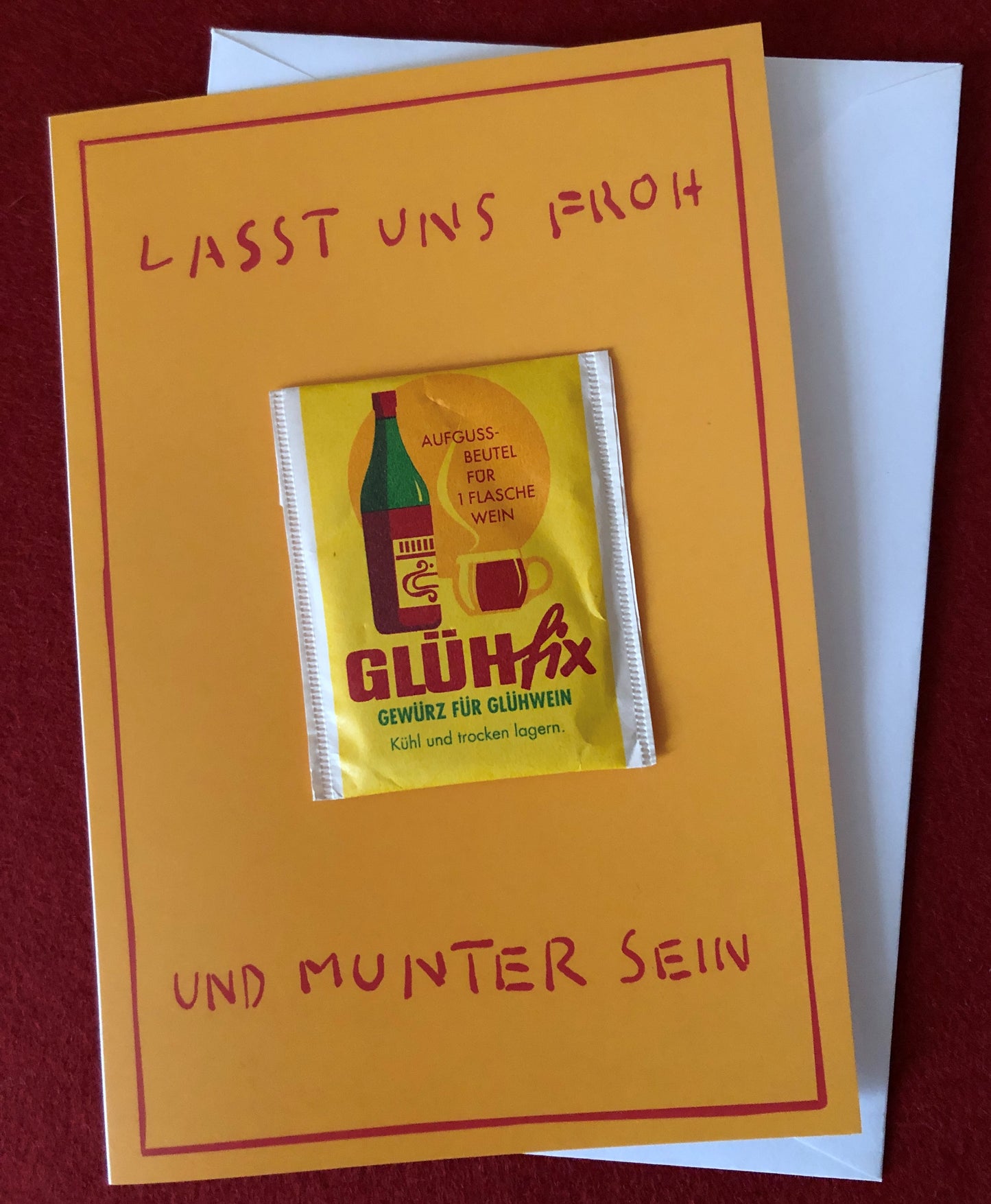 Doppelkarte Glühwein Froh und munter