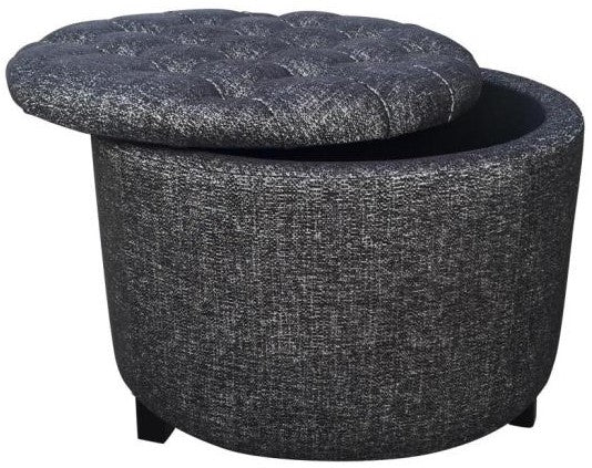Truhenhocker dunkelgrau, D 48 cm, H 40 cm