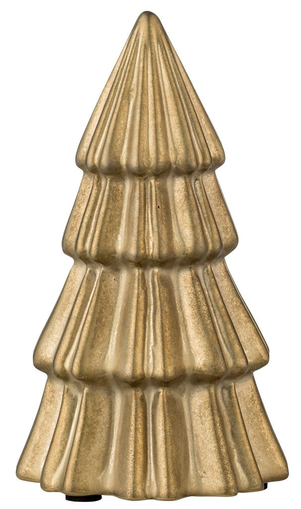 Keramik-Weihnachtsbaum gold D 7,5 cm, H 14 cm