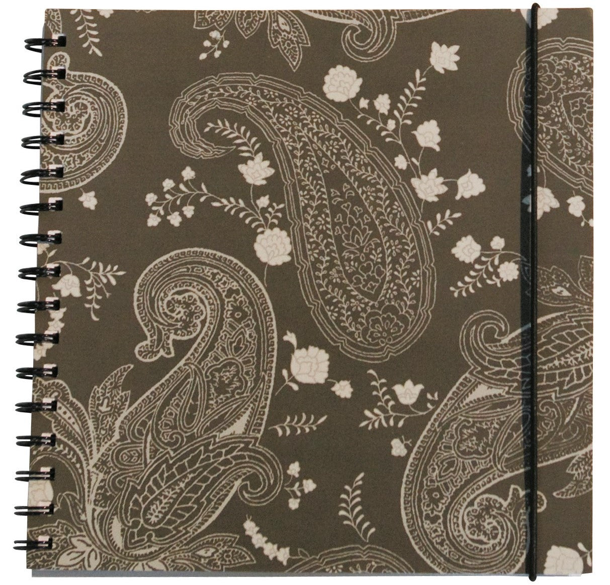 Spiral-Notizbuch Paisley grau 22 x 20 x 1,5 cm, Blätter liniert