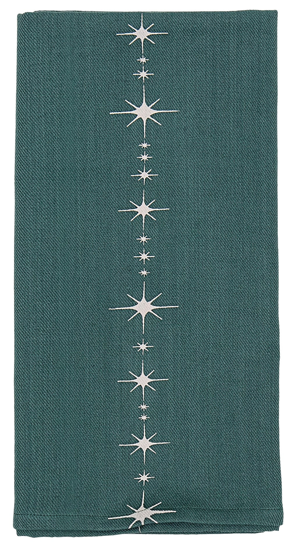 Baumwoll-Tischläufer tannengrün 160 x 45 cm mit Sternmotiv