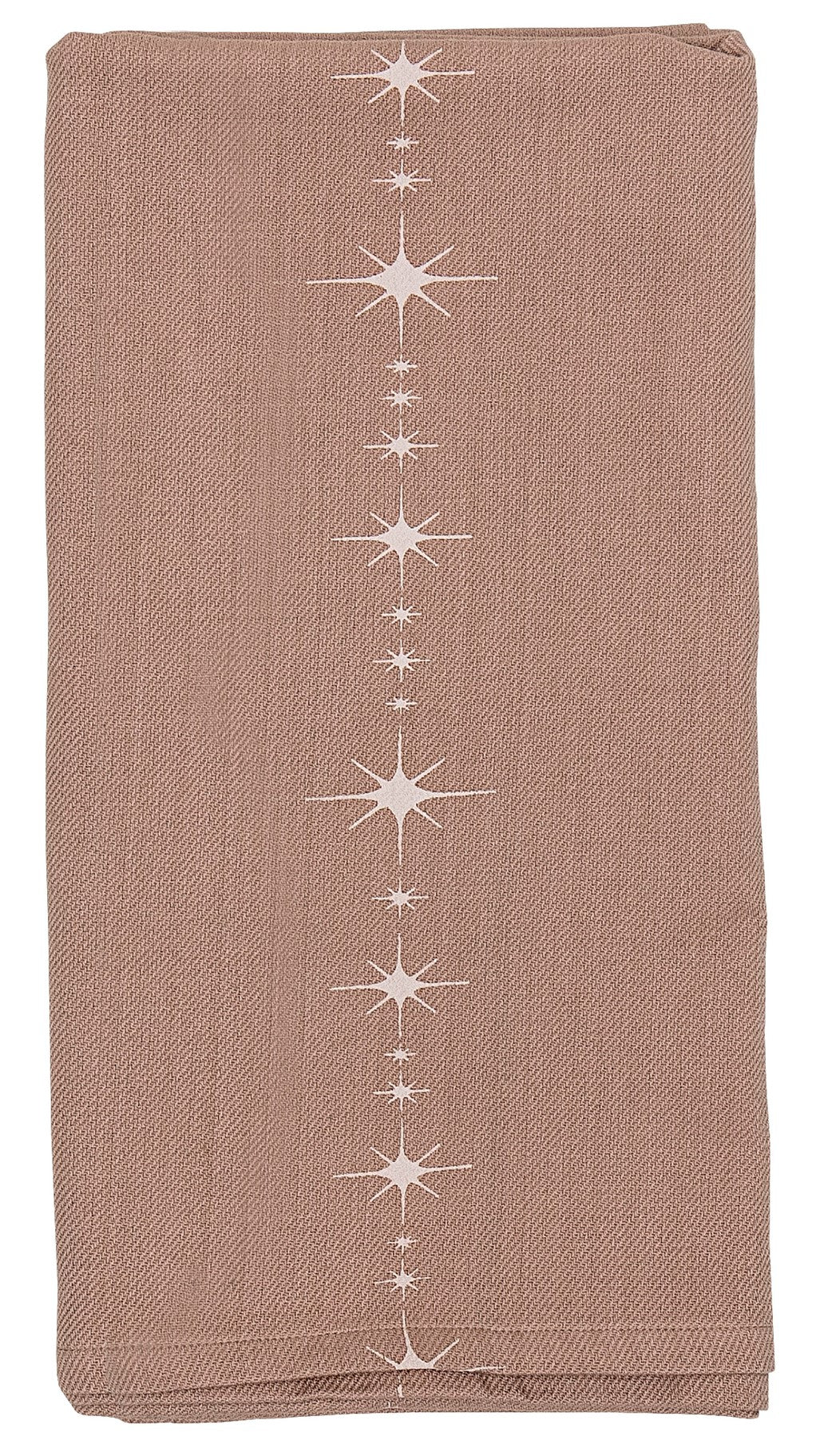 Baumwoll-Tischläufer puderrosa 160 x 45 cm mit Sternmotiv