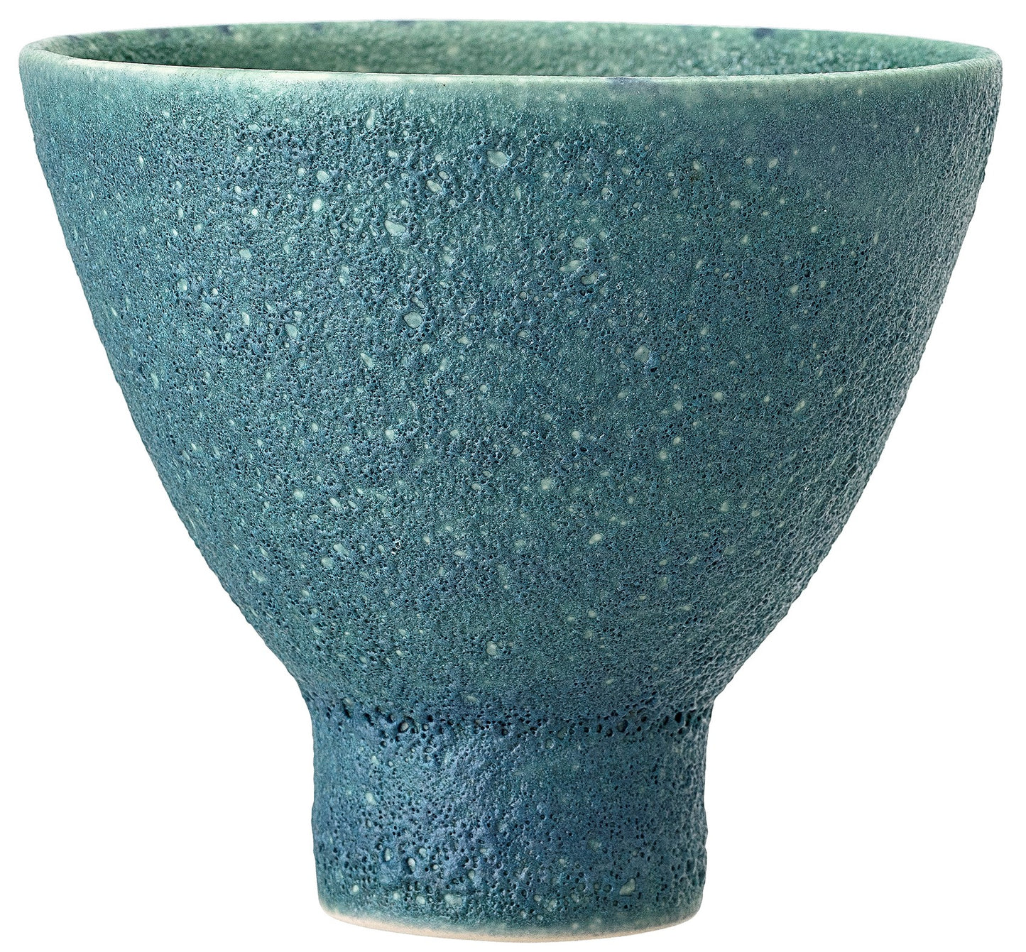Steingut-Topf seegrün , B 13,5 cm, H 15 cm