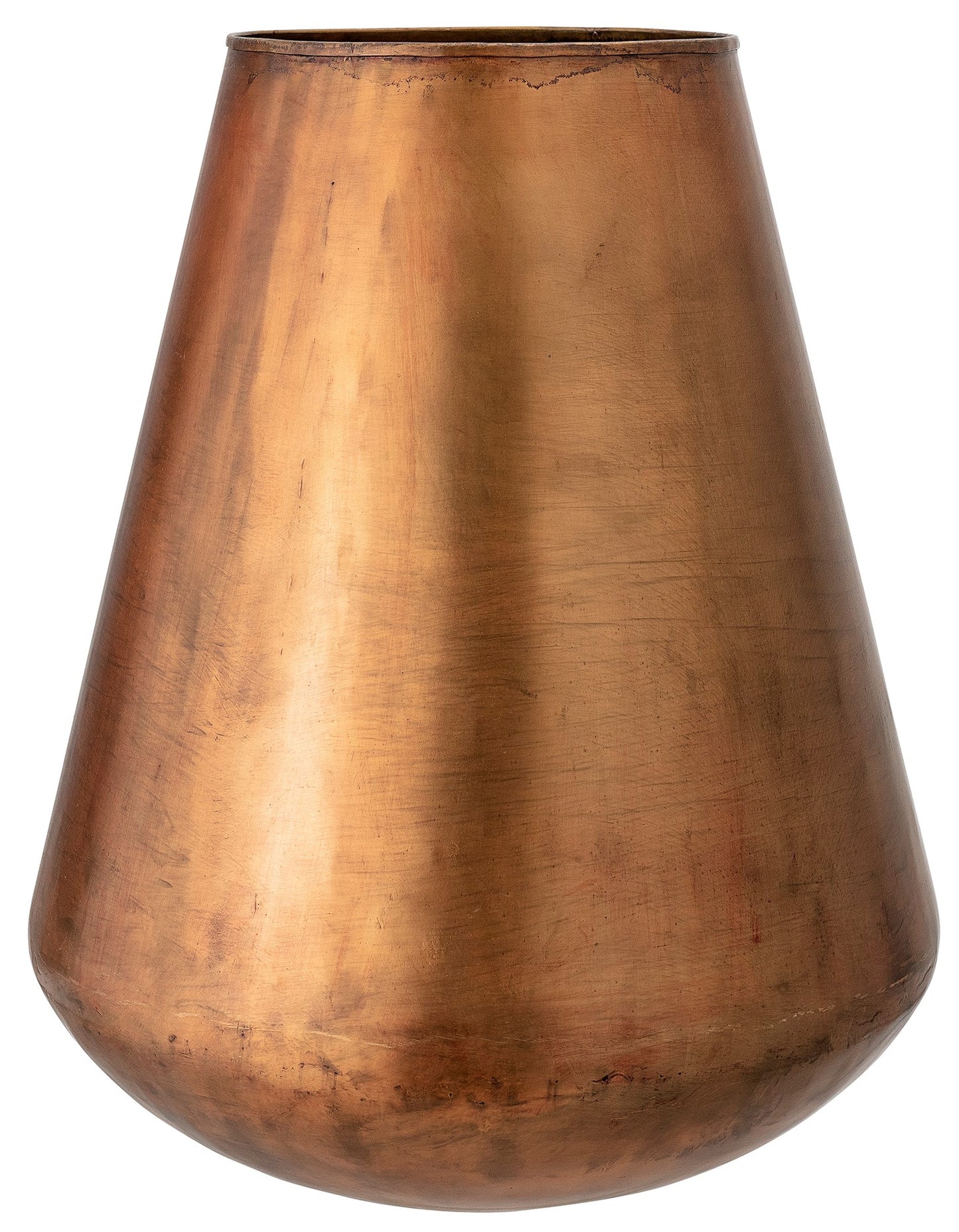 Vase Eisen mit Kupferfinish, D 34 cm, H 43 cm