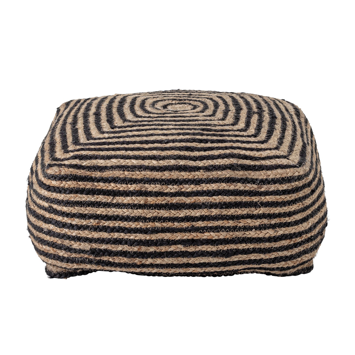 Sitzpouf Jute natur-schwarz, B 45 cm, T 45 cm, H 20 cm