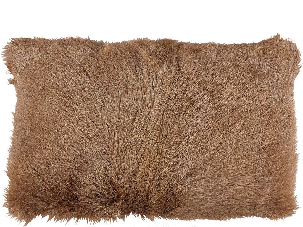 Kissenhülle aus Ziegenhaar Cognac