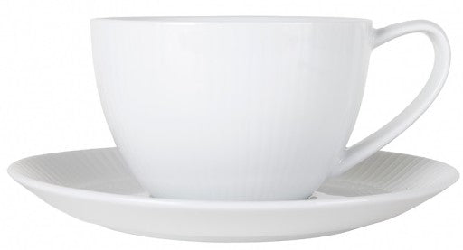 Fair Porzellan-Tasse weiss mit Unterteller