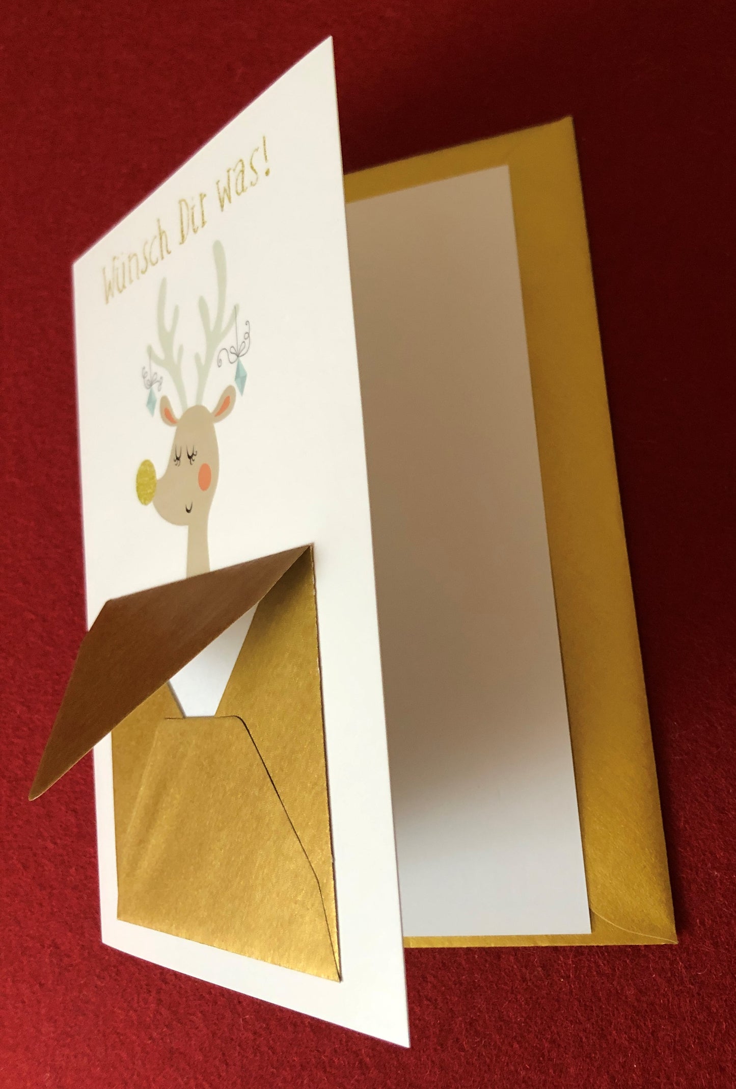 Geldgeschenkdoppelkarte B 12,5 cm, L 17,5 cm Wünsch dir was!