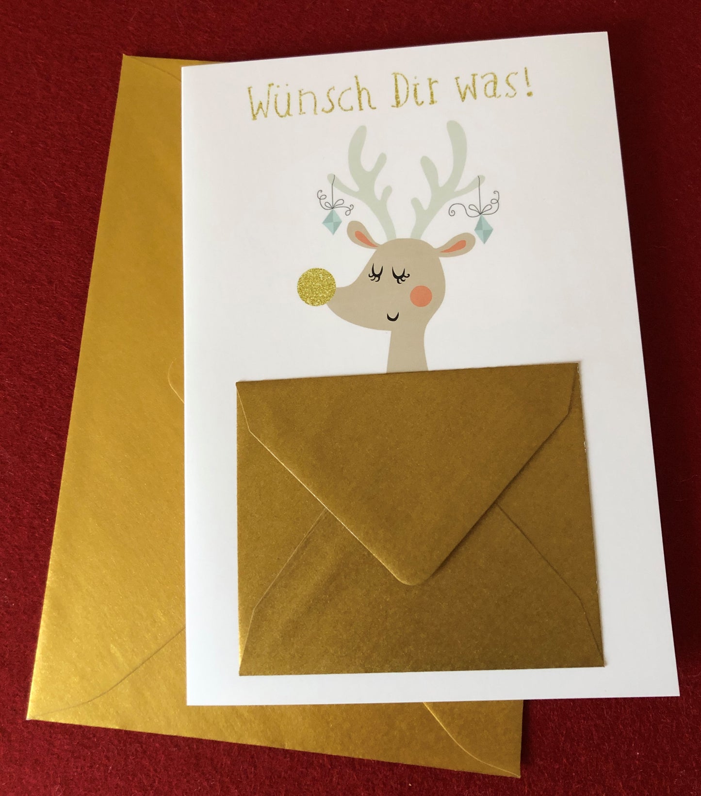 Geldgeschenkdoppelkarte B 12,5 cm, L 17,5 cm Wünsch dir was!