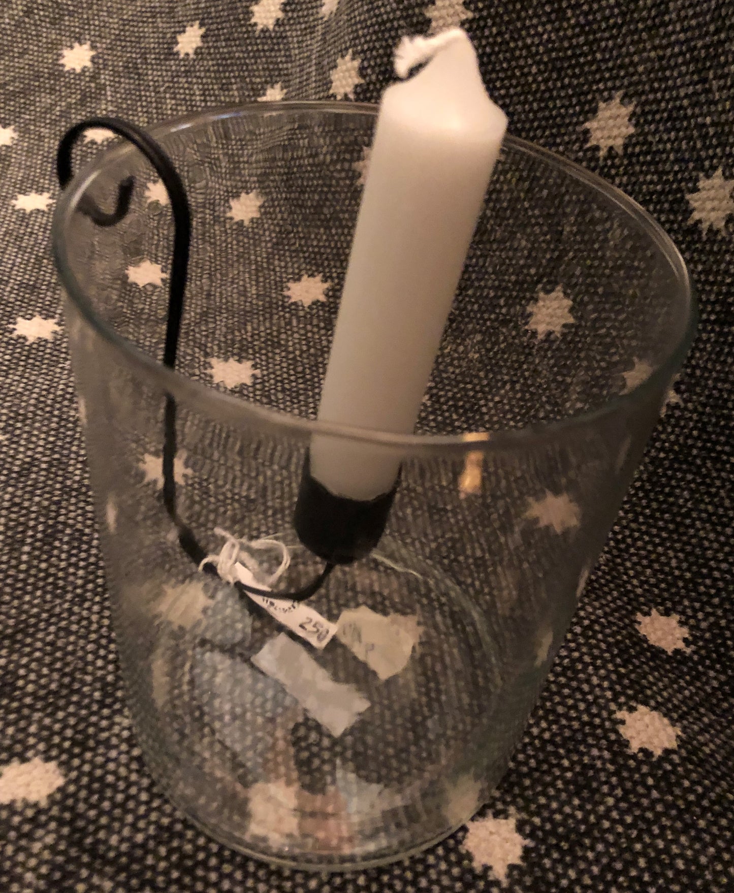Metall-Kerzenhalter für Stabkerze (D 2,2 cm); z. Einhängen in Windlicht