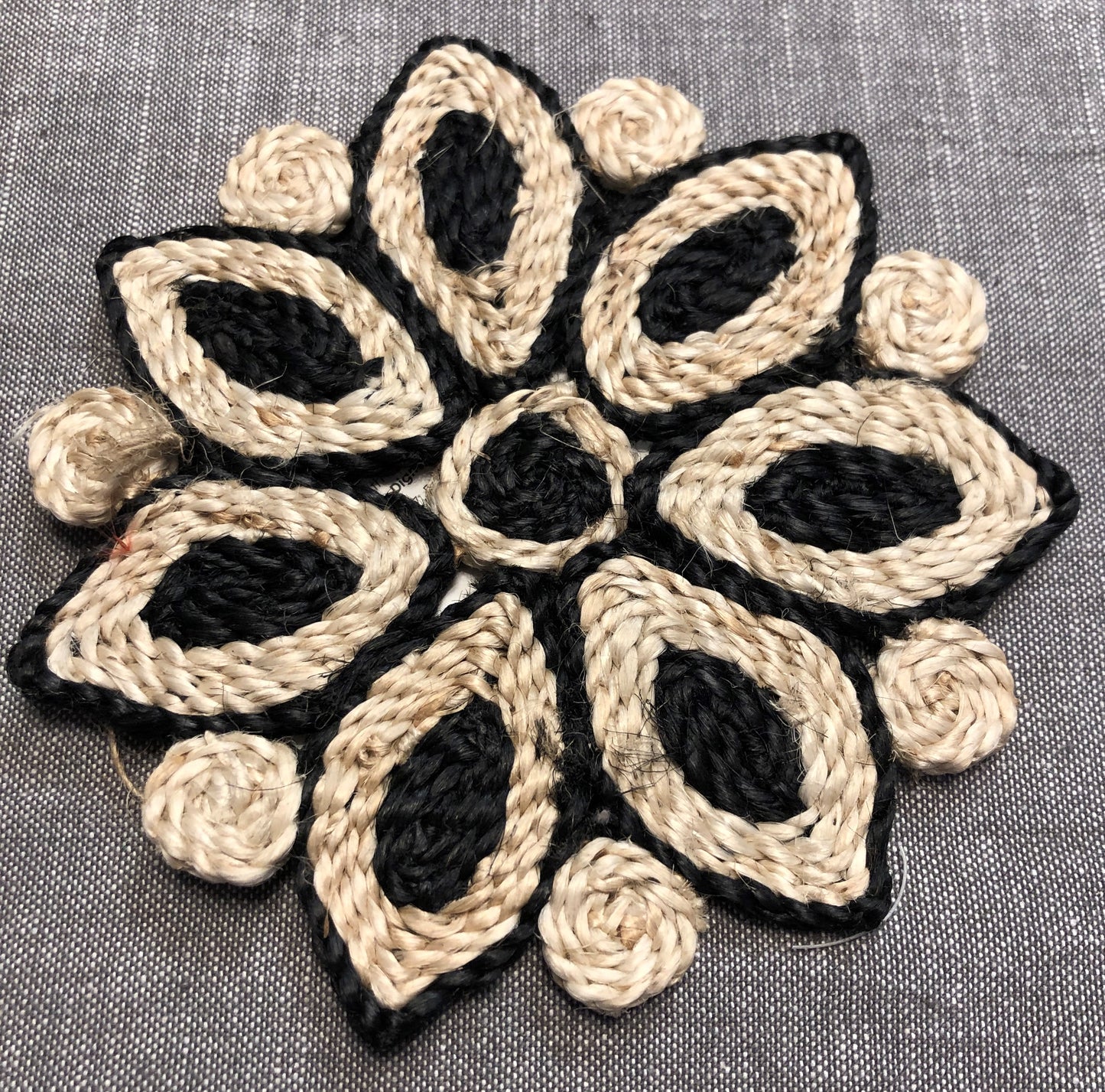 Jute-Untersetzer schwarz-natur, D 11,5 cm, St 0,6 cm