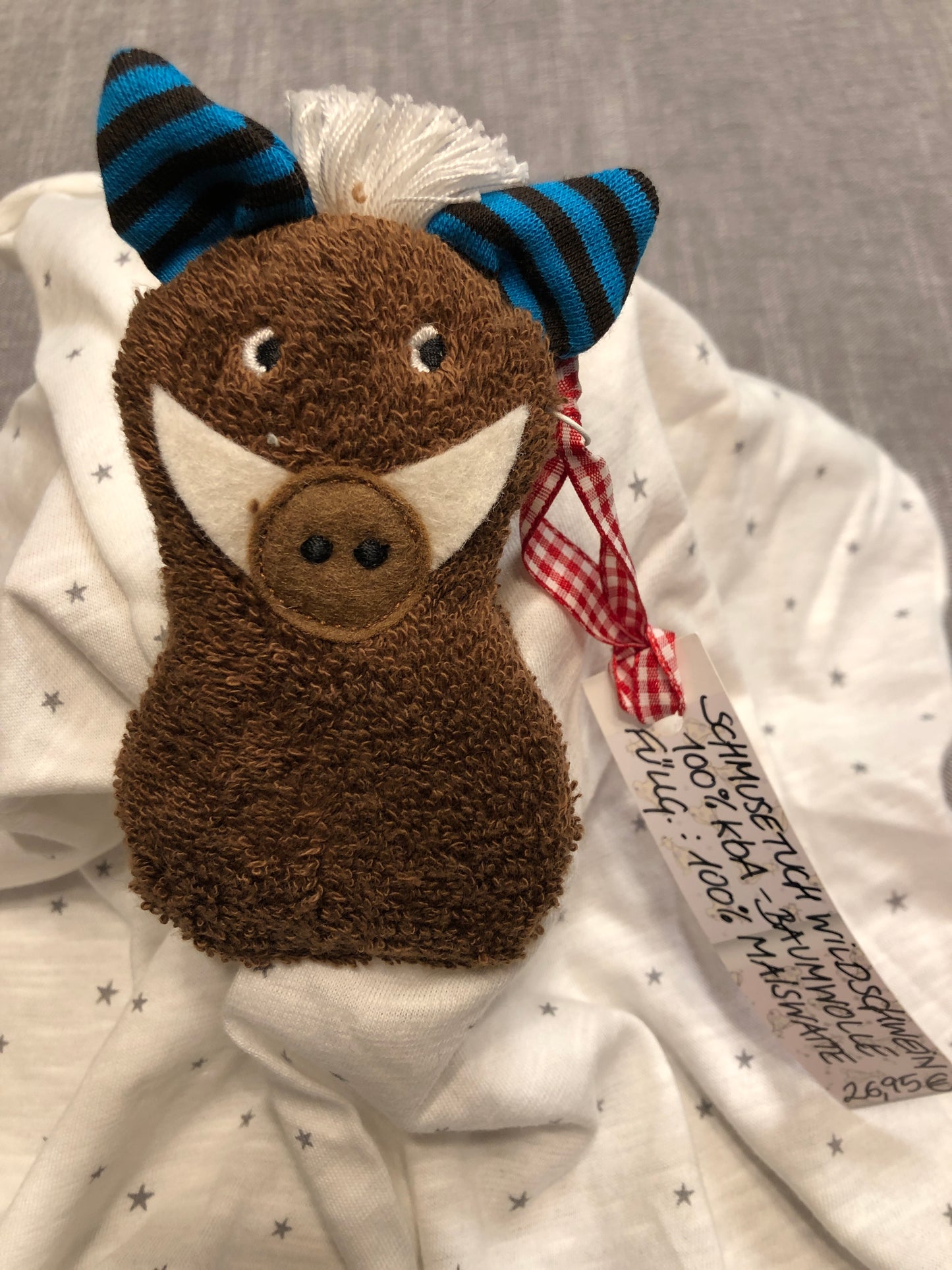Forest Wildschwein Schmusetuch, komplett aus Bio-Materialien