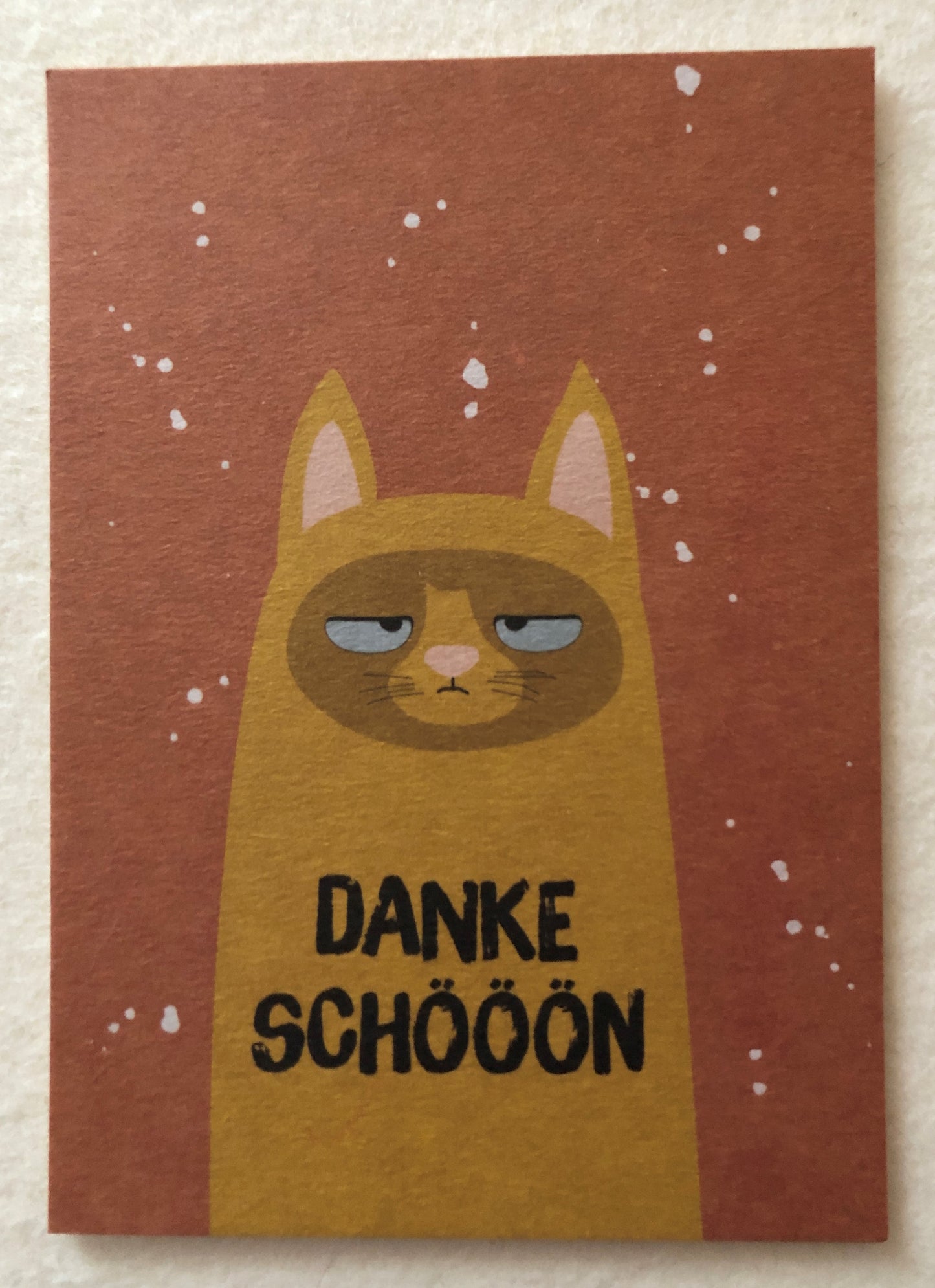 "Miau" Postkarte Katze DANKESCHÖN