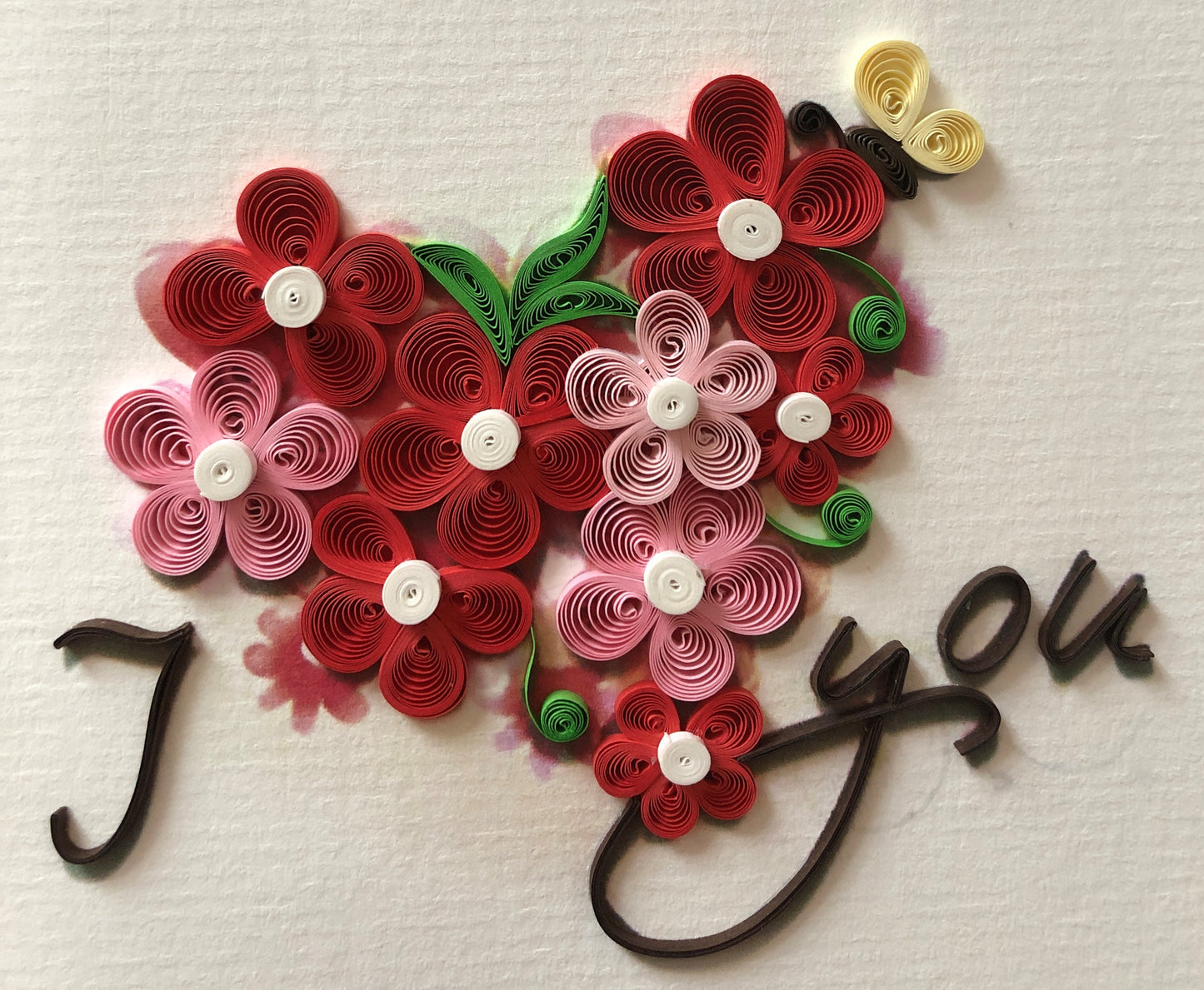 Quilling-Doppelkarte I love you