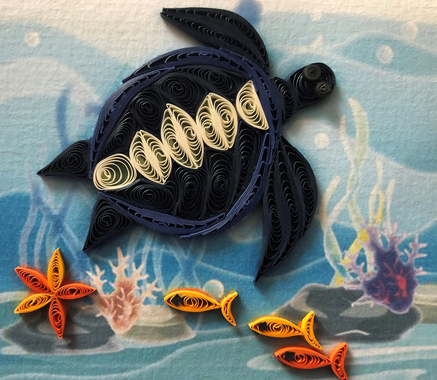 SLOW Schildkröte Quilling Doppelkarte Im Meer