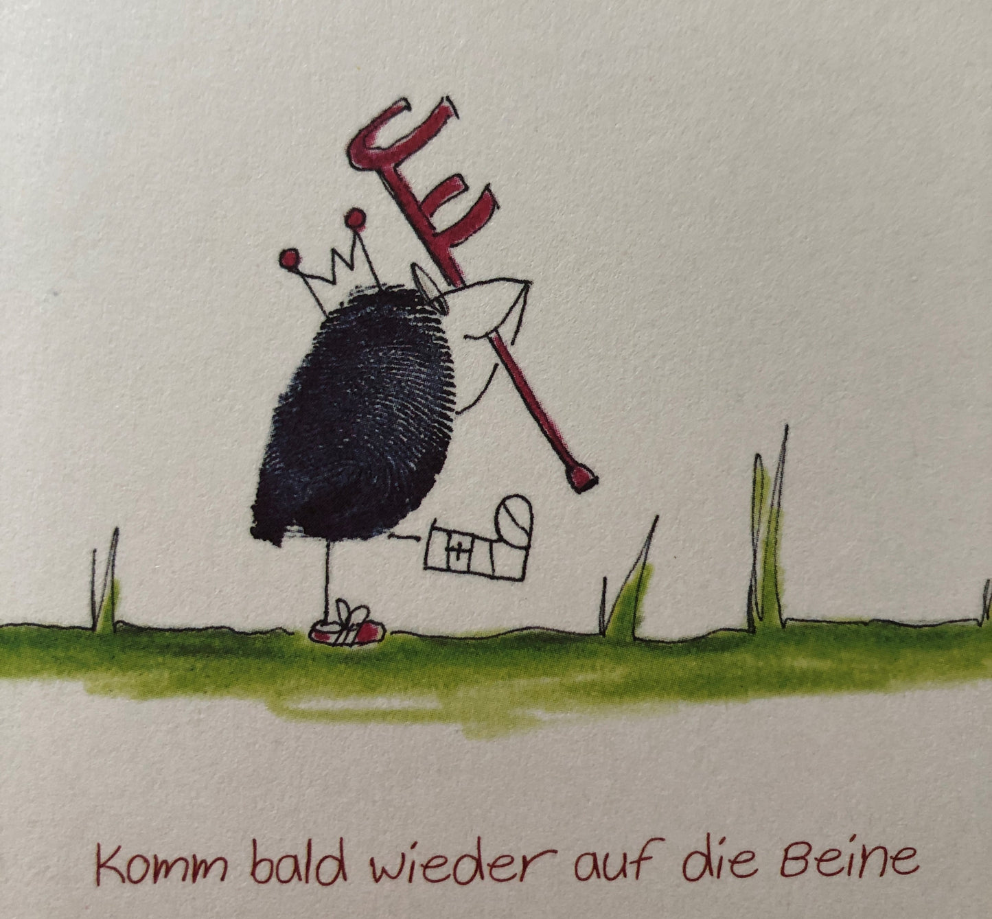 Doppelkarte Genesung Komm bald wieder auf die Beine