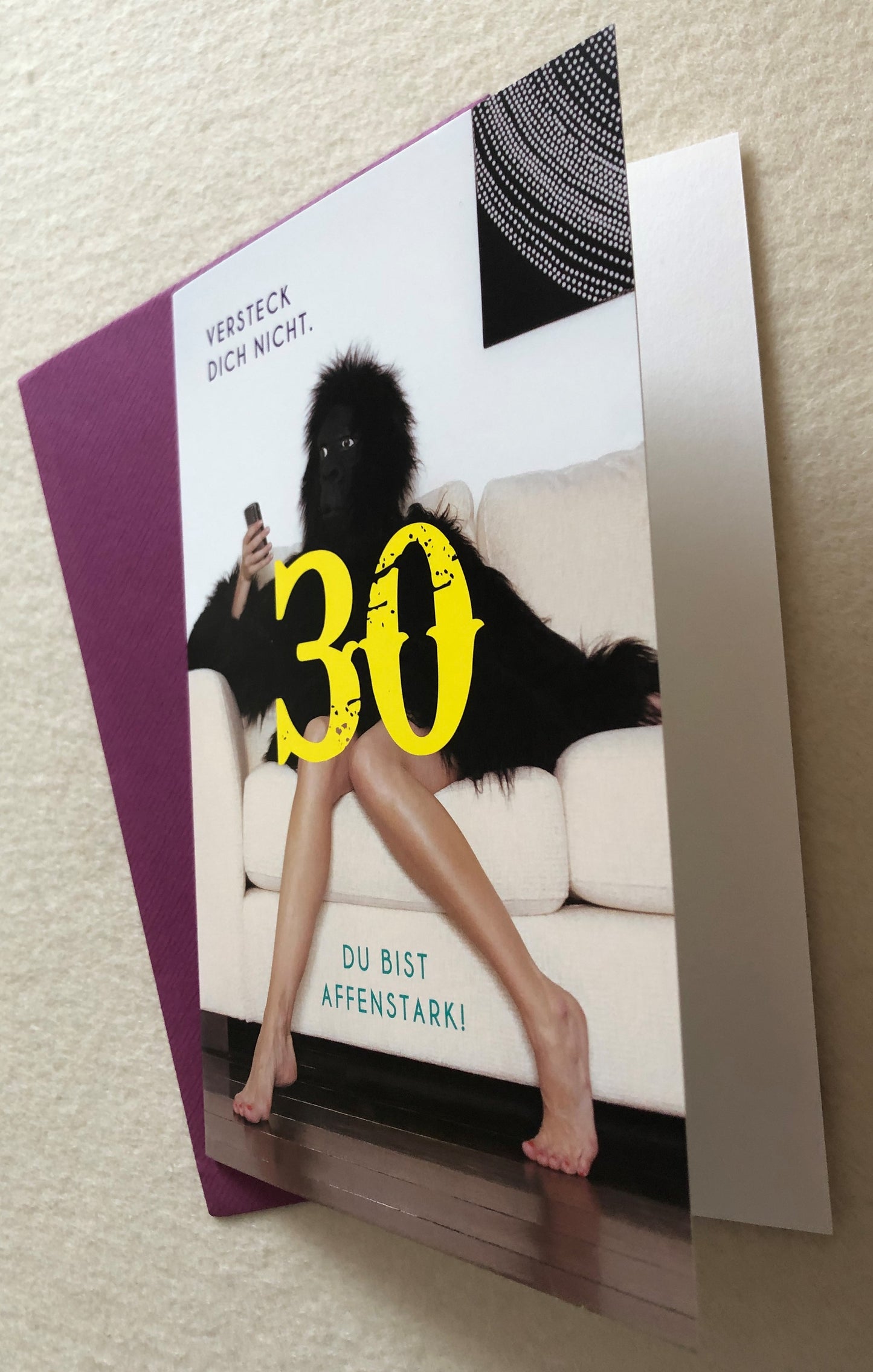Geburtstag 30 Doppelkarte Affenstark