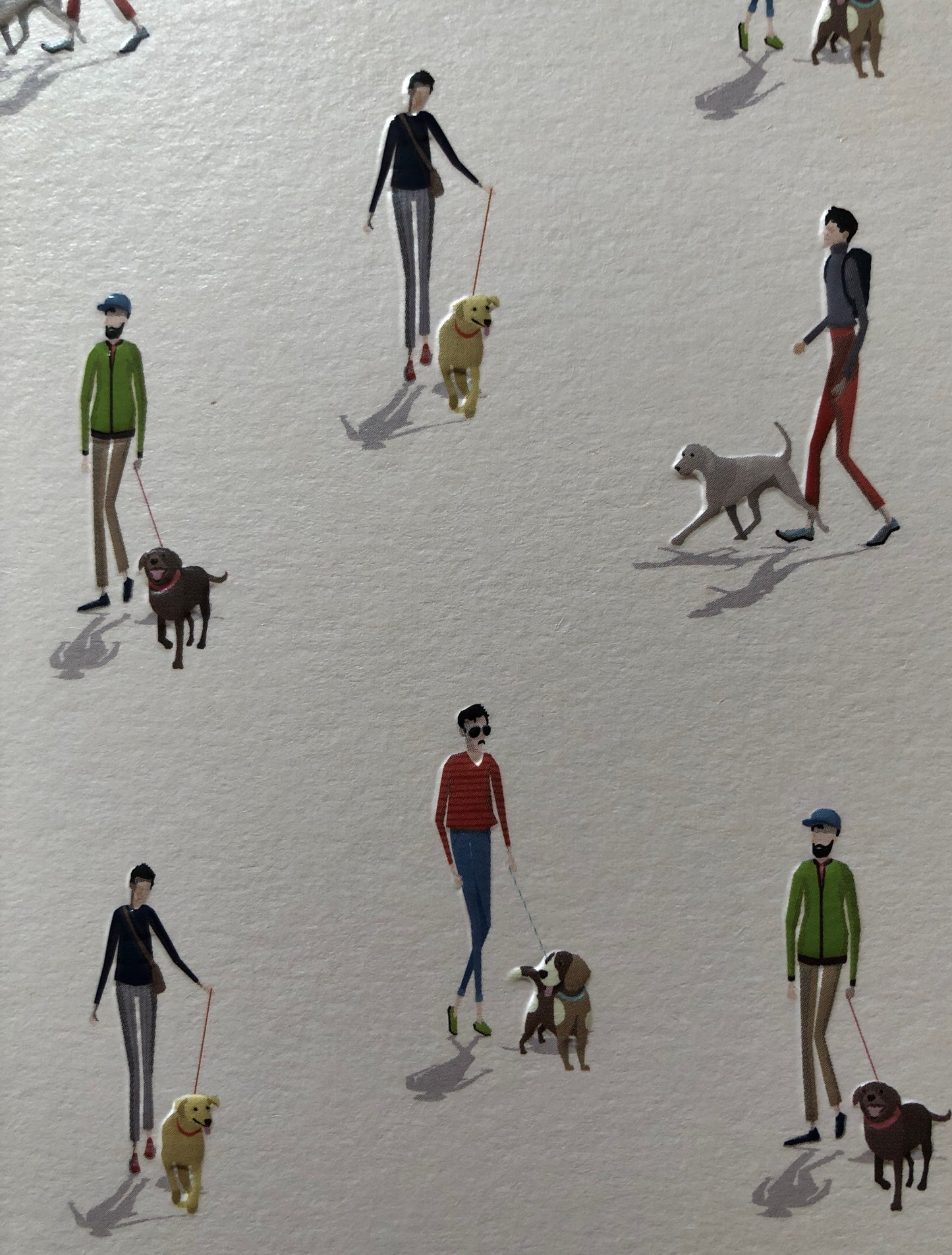 "Wau" Doppelkarte Spaziergang mit Hund Herzlichen Glückwunsch