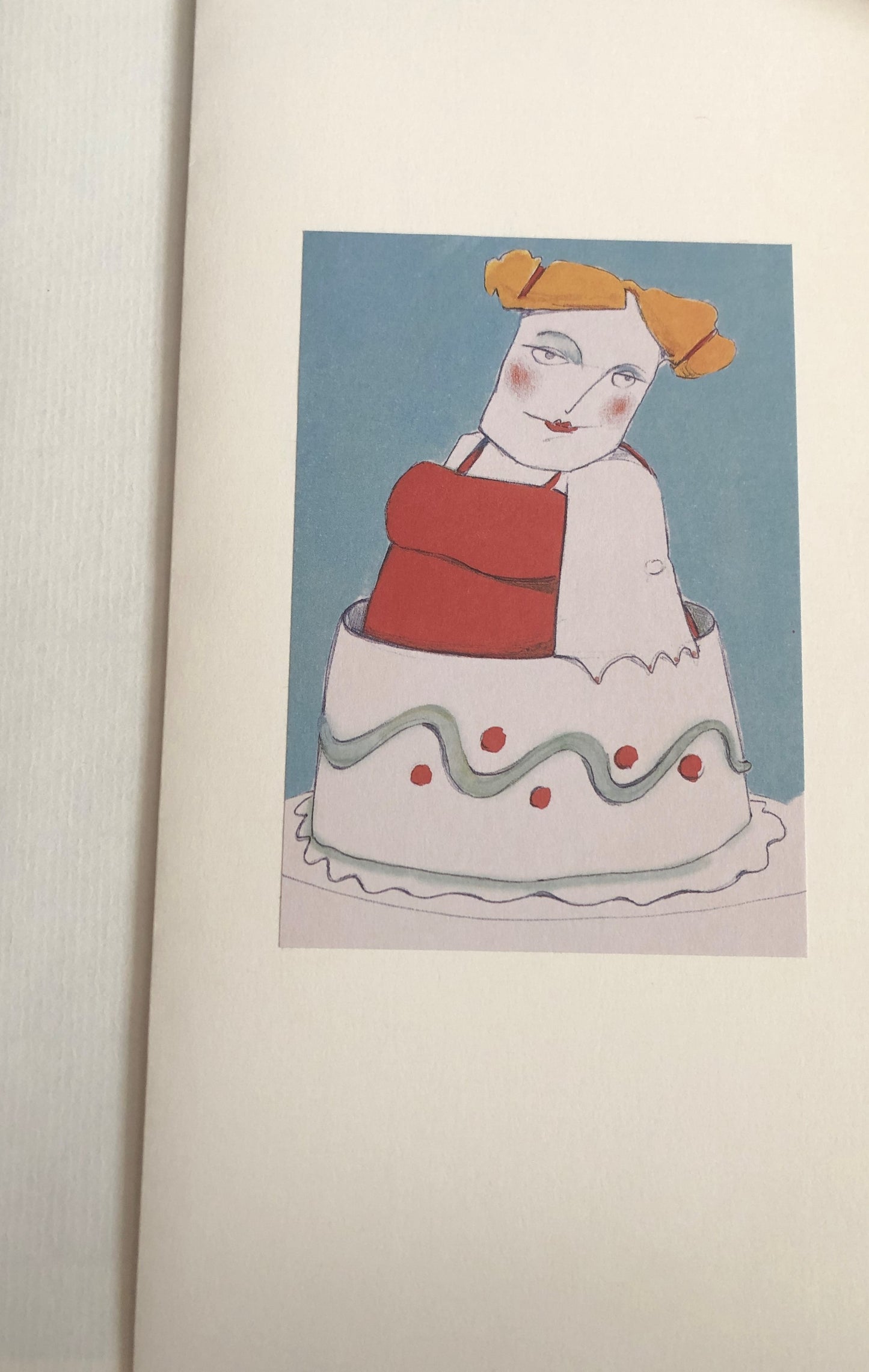 Geburtstag Doppelkarte Frau entspringt aus Torte