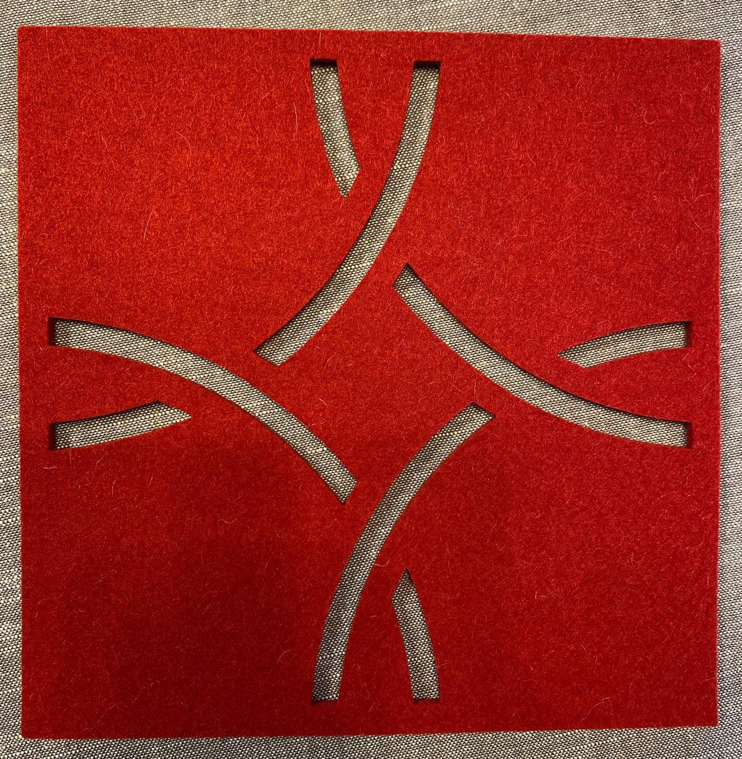 Wollfilz-Unterlage Ornament 20 x 20 cm 11 Rot