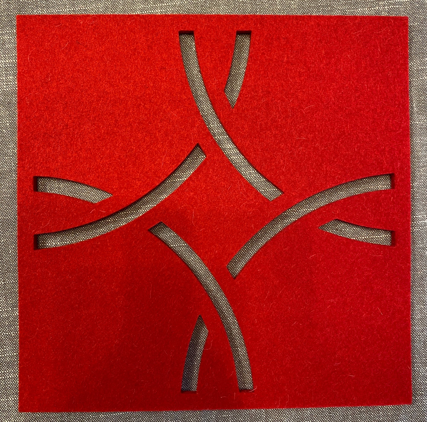 Wollfilz-Unterlage Ornament 20 x 20 cm 55 Mohnrot
