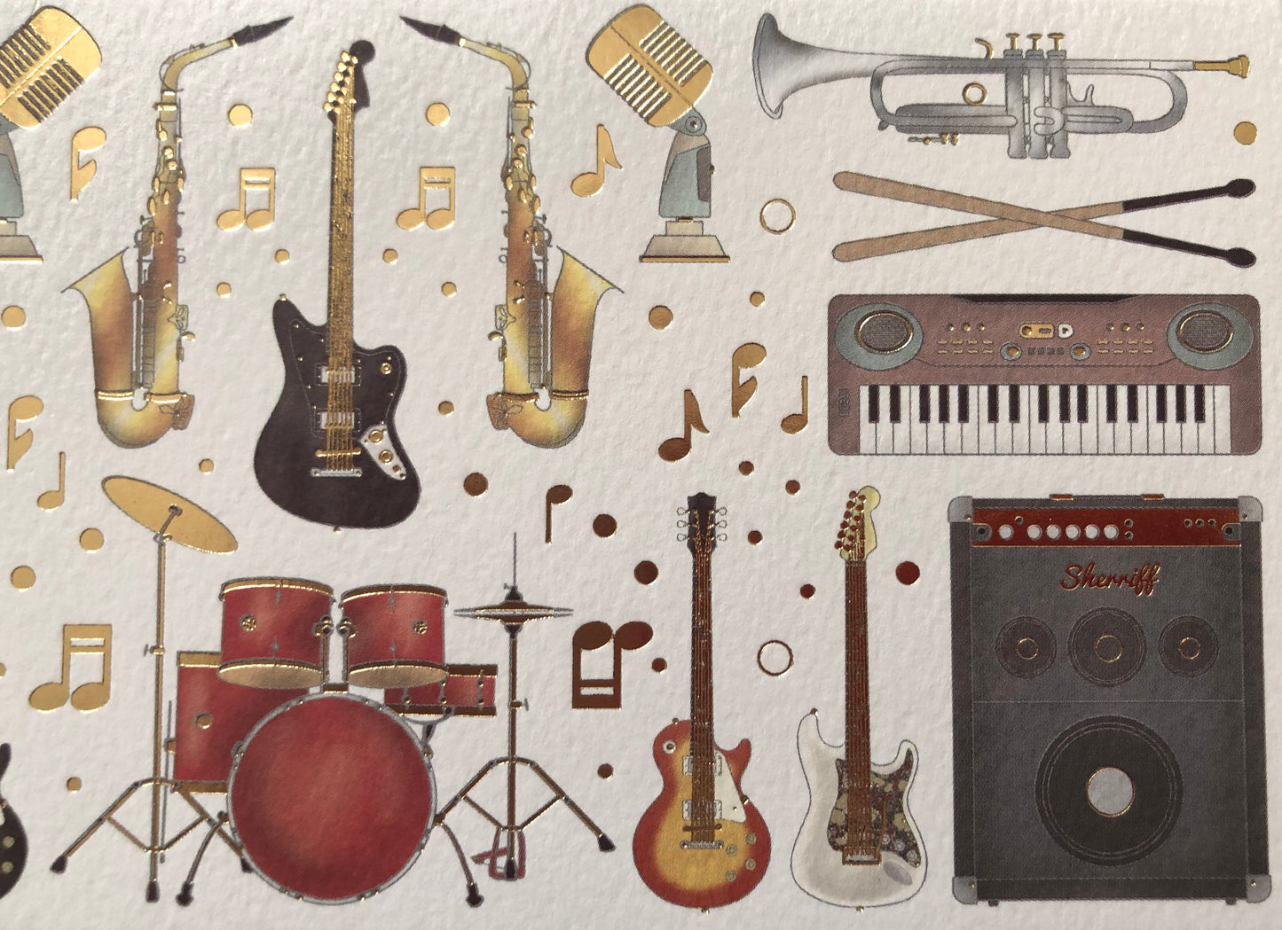 Musik Doppelkarte Bandinstrumente