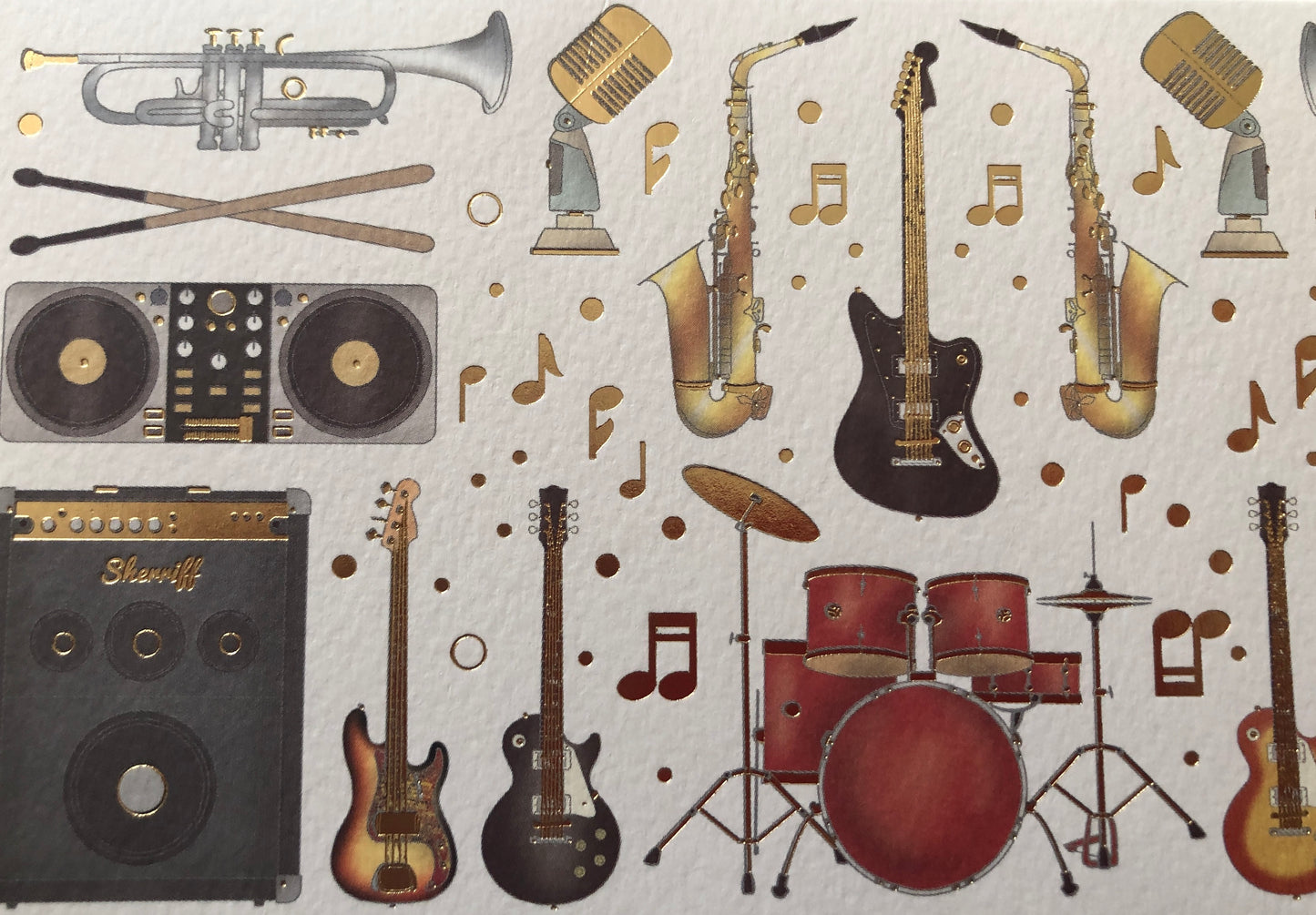 Musik Doppelkarte Bandinstrumente