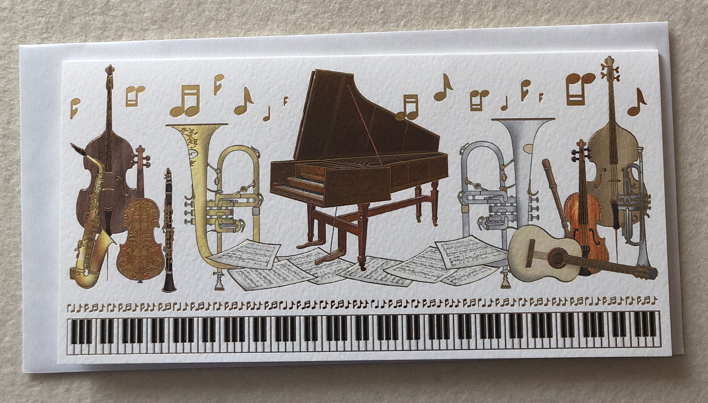 Musik Doppelkarte klassische Instrumente