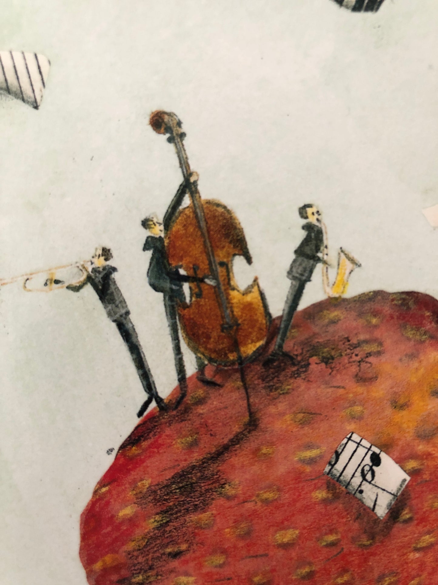 Musik Doppelkarte quadratisch, Erdbeere