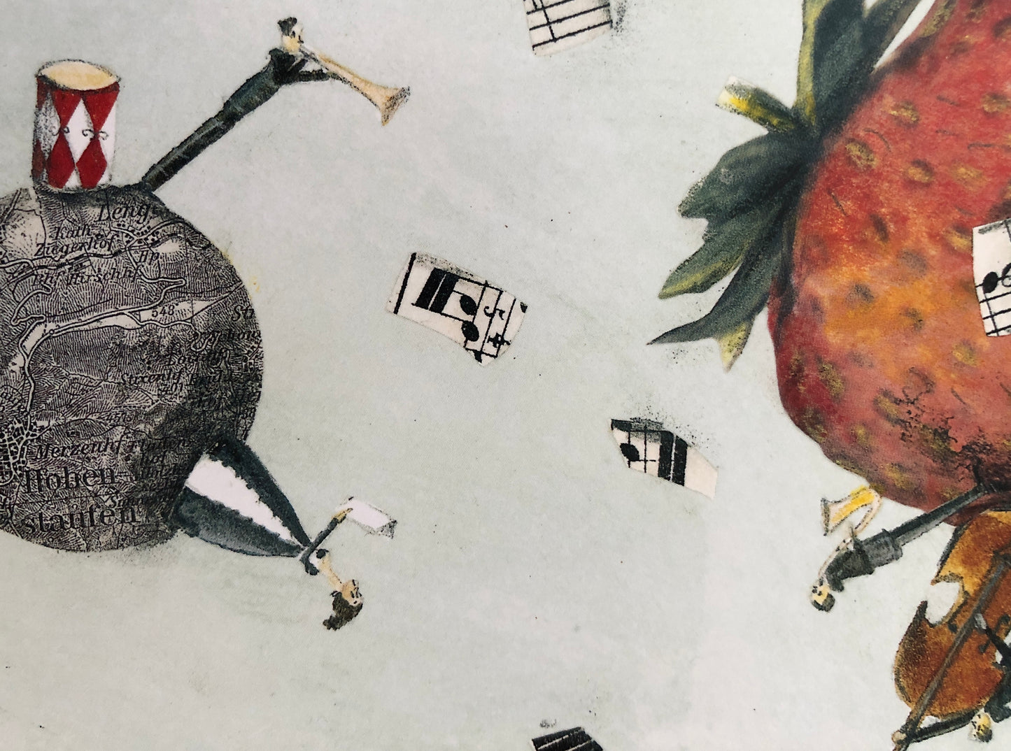 Musik Doppelkarte quadratisch, Erdbeere