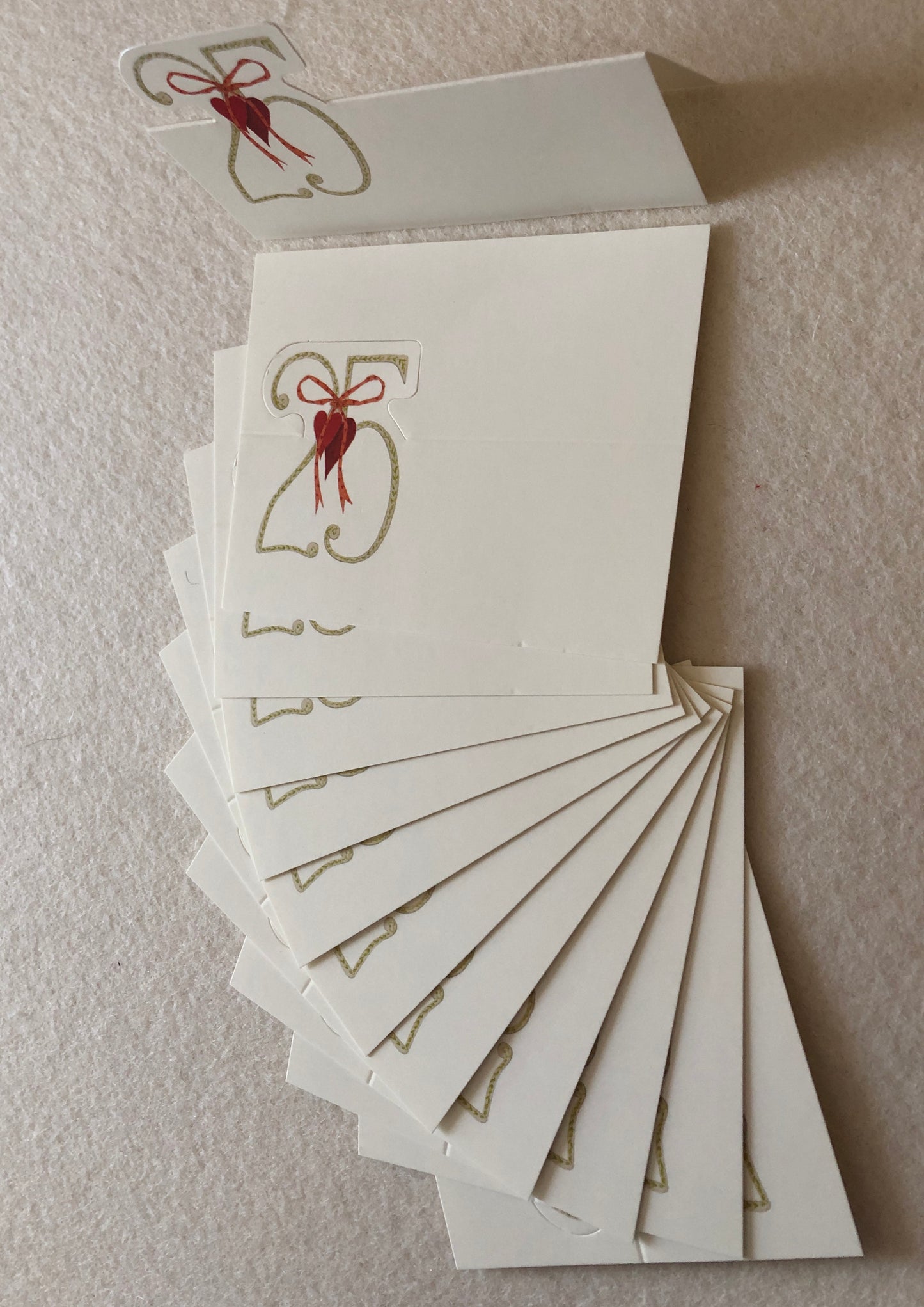 Silberhochzeit 12er Set Tischkarten "25"