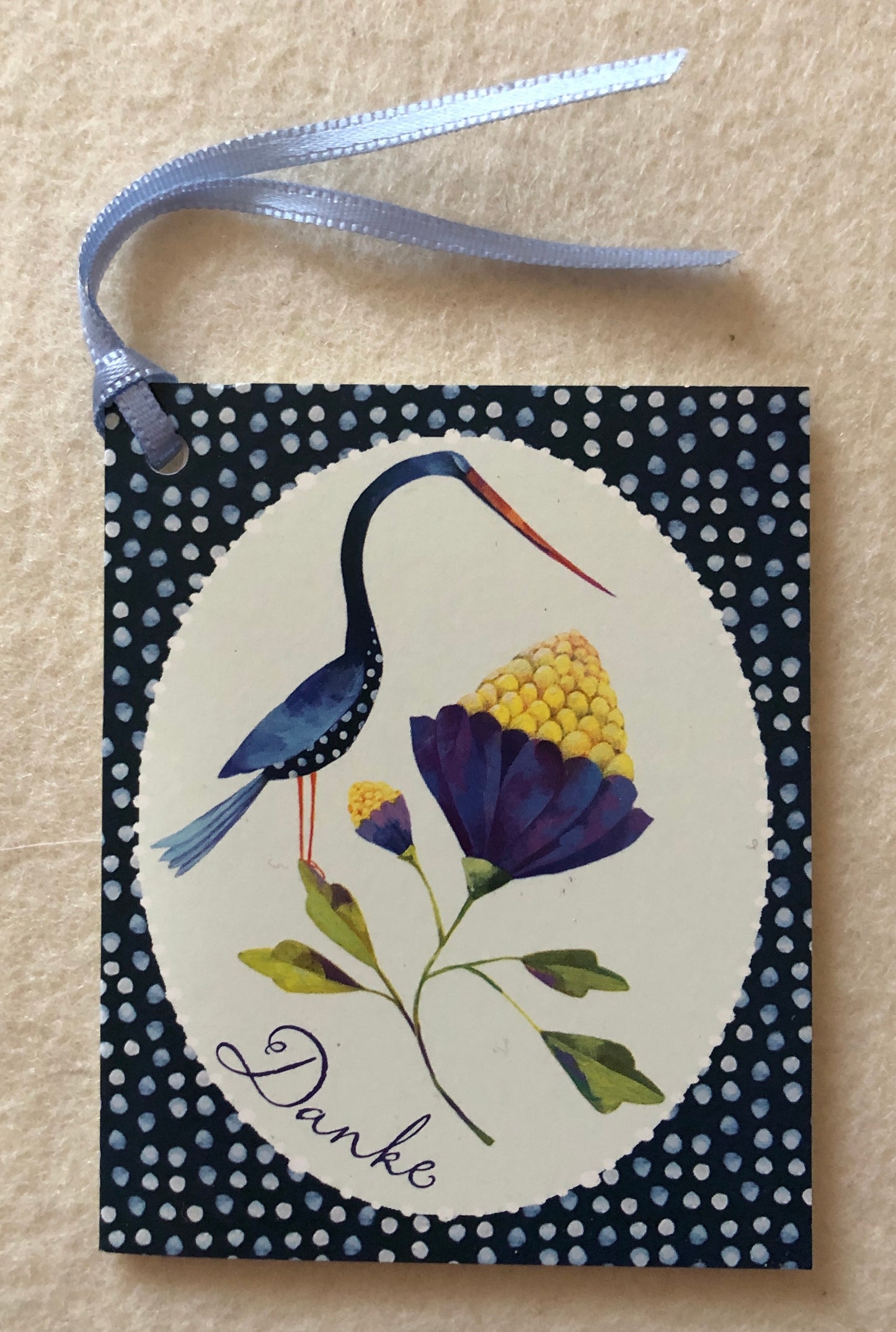 Geschenkanhänger Phantastic Bird and Flower - Danke