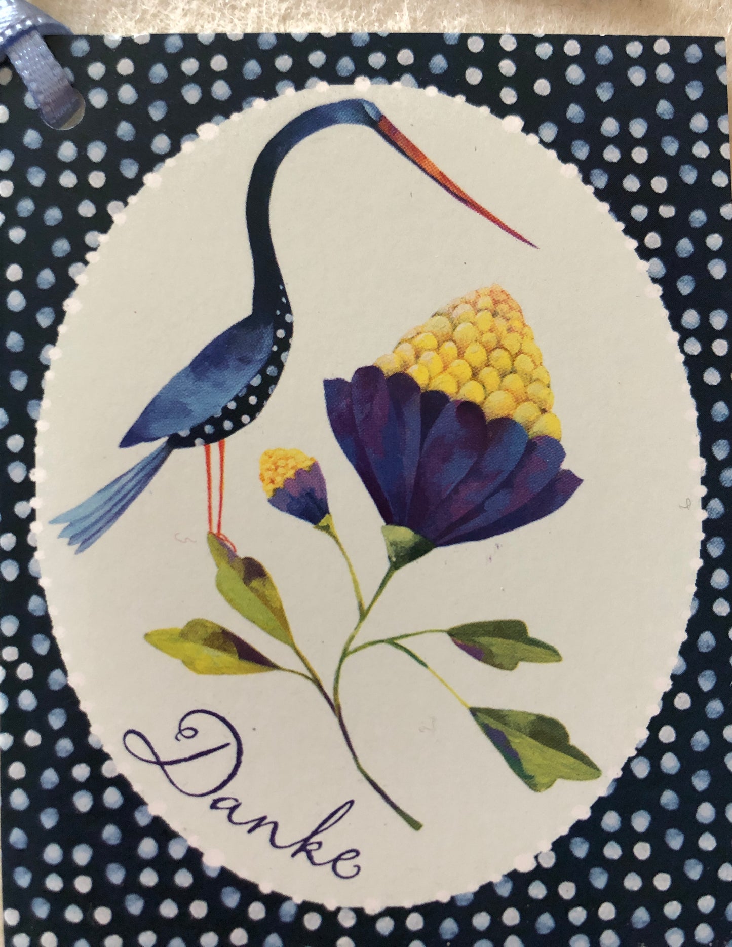 Geschenkanhänger Phantastic Bird and Flower - Danke