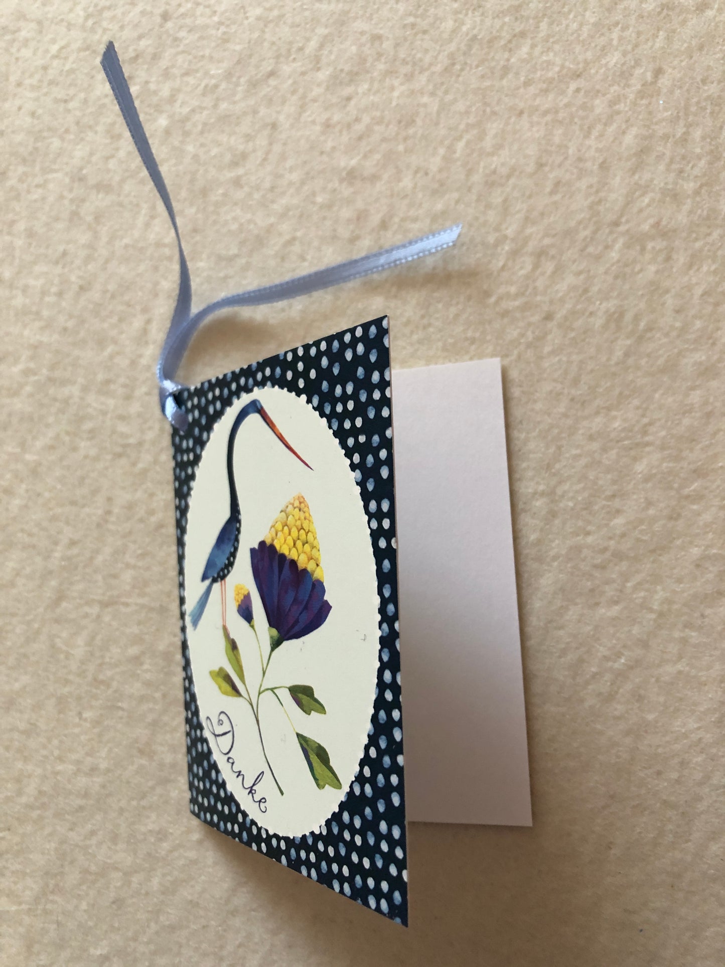 Geschenkanhänger Phantastic Bird and Flower - Danke