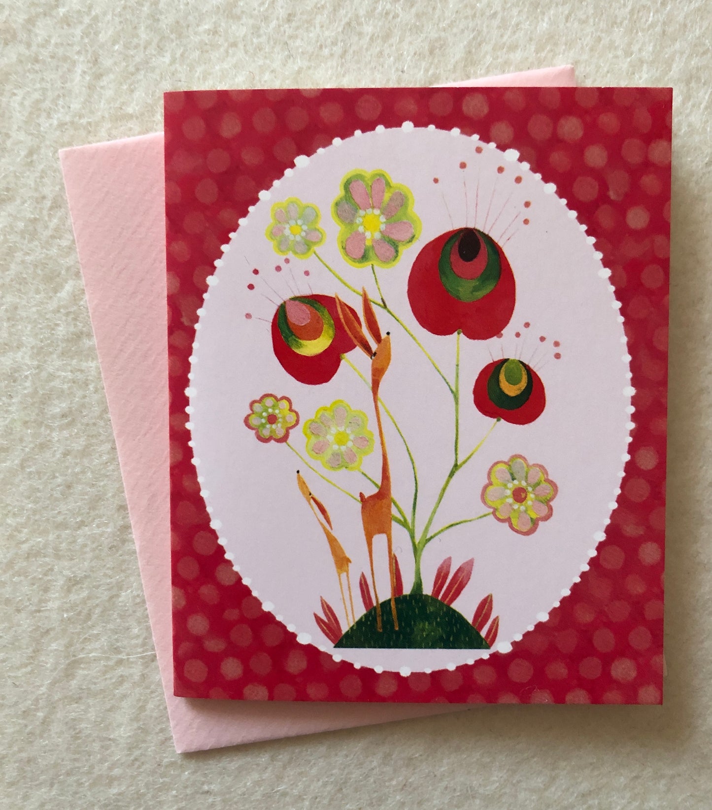 Mini-Doppelkarte Phantastic Flowers red