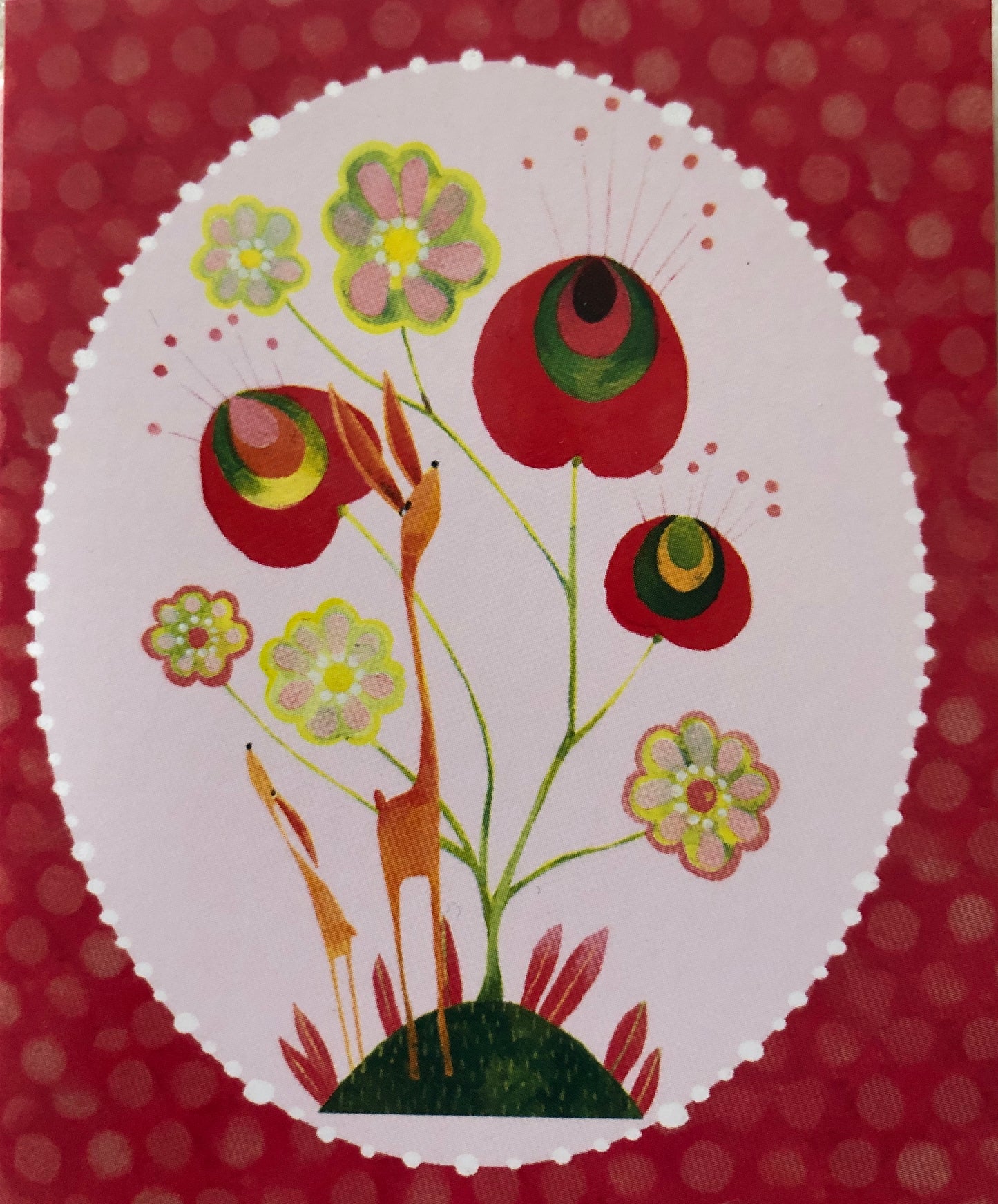 Mini-Doppelkarte Phantastic Flowers red