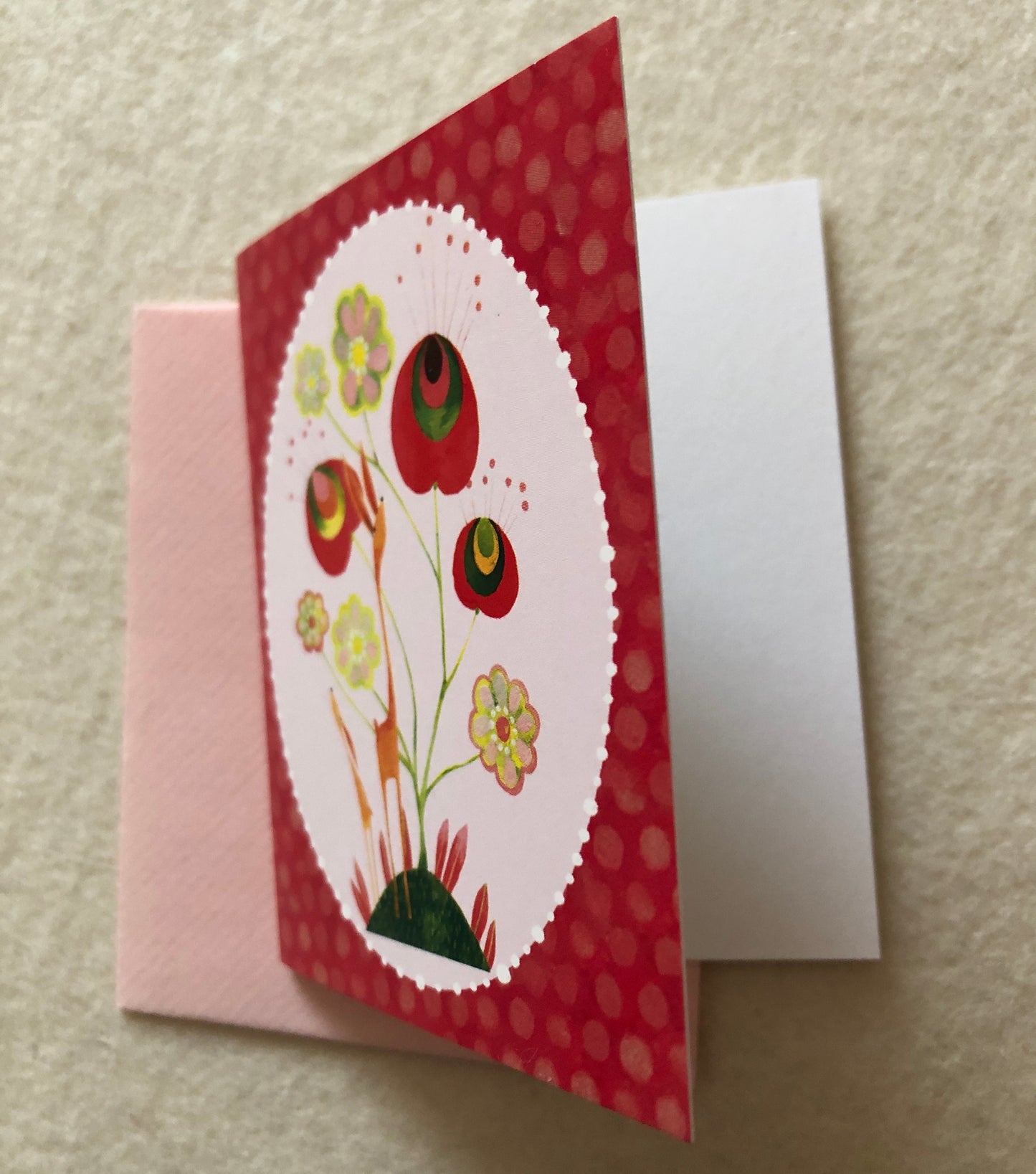 Mini-Doppelkarte Phantastic Flowers red