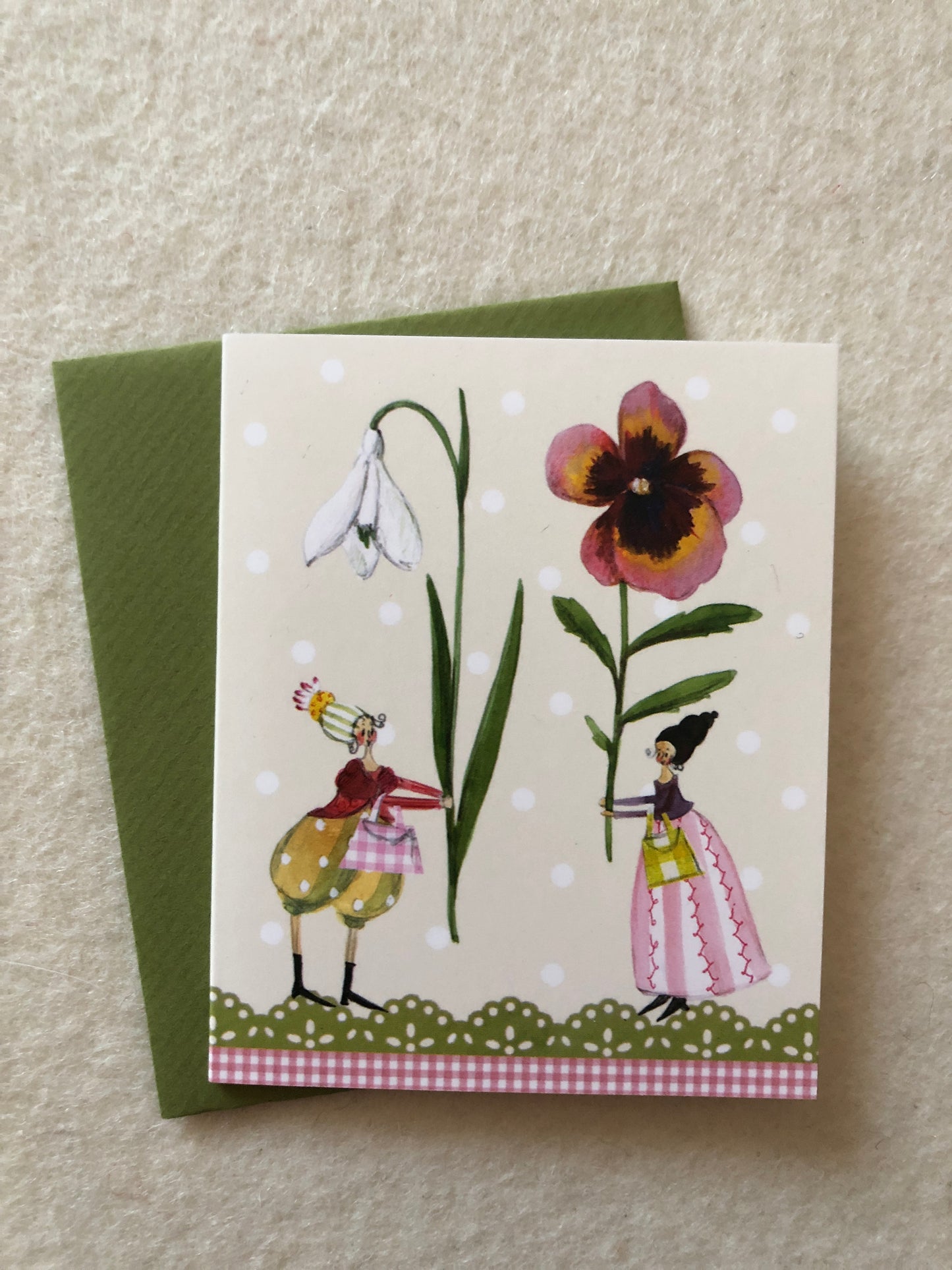 Mini-Doppelkarte 2 Blumenfrauen