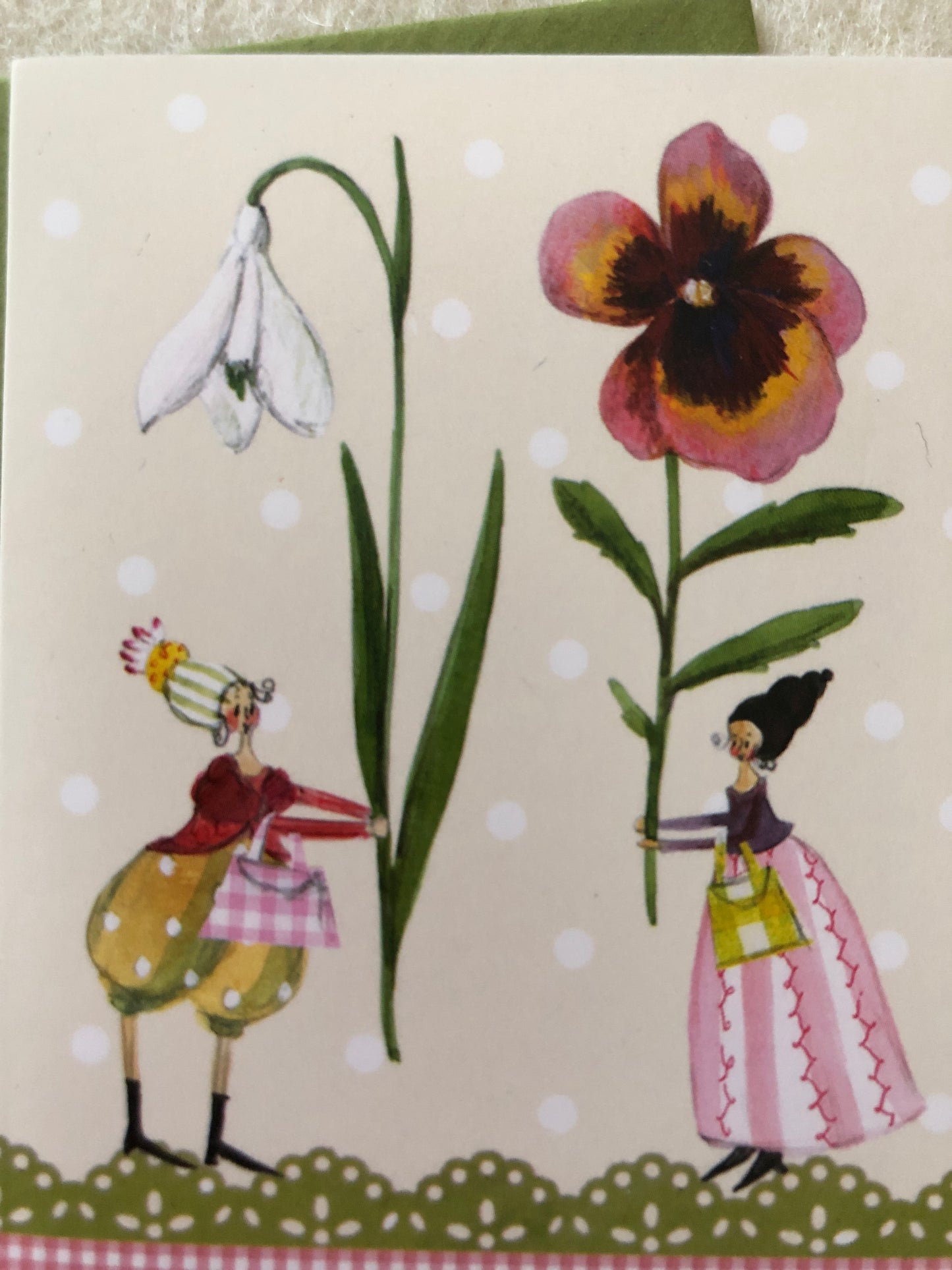 Mini-Doppelkarte 2 Blumenfrauen