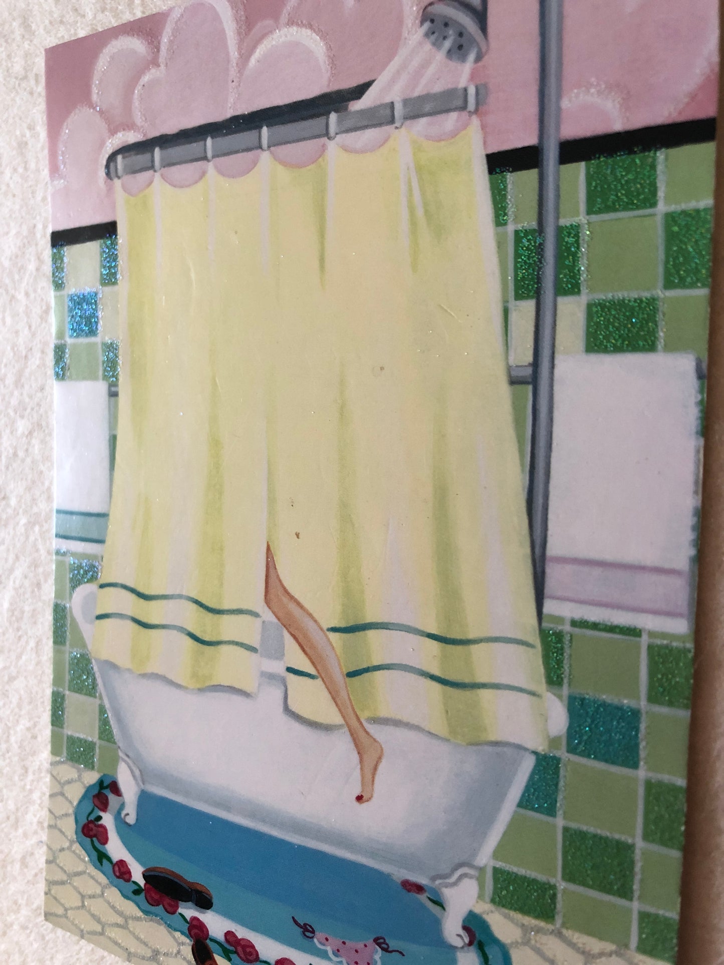 Badespaß Postkarte Duschbad