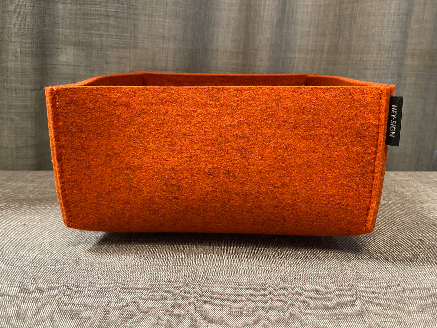 Hey-Sign Wollfilz-Korb mit Wollfilz-Einlegeboden- orange meliert