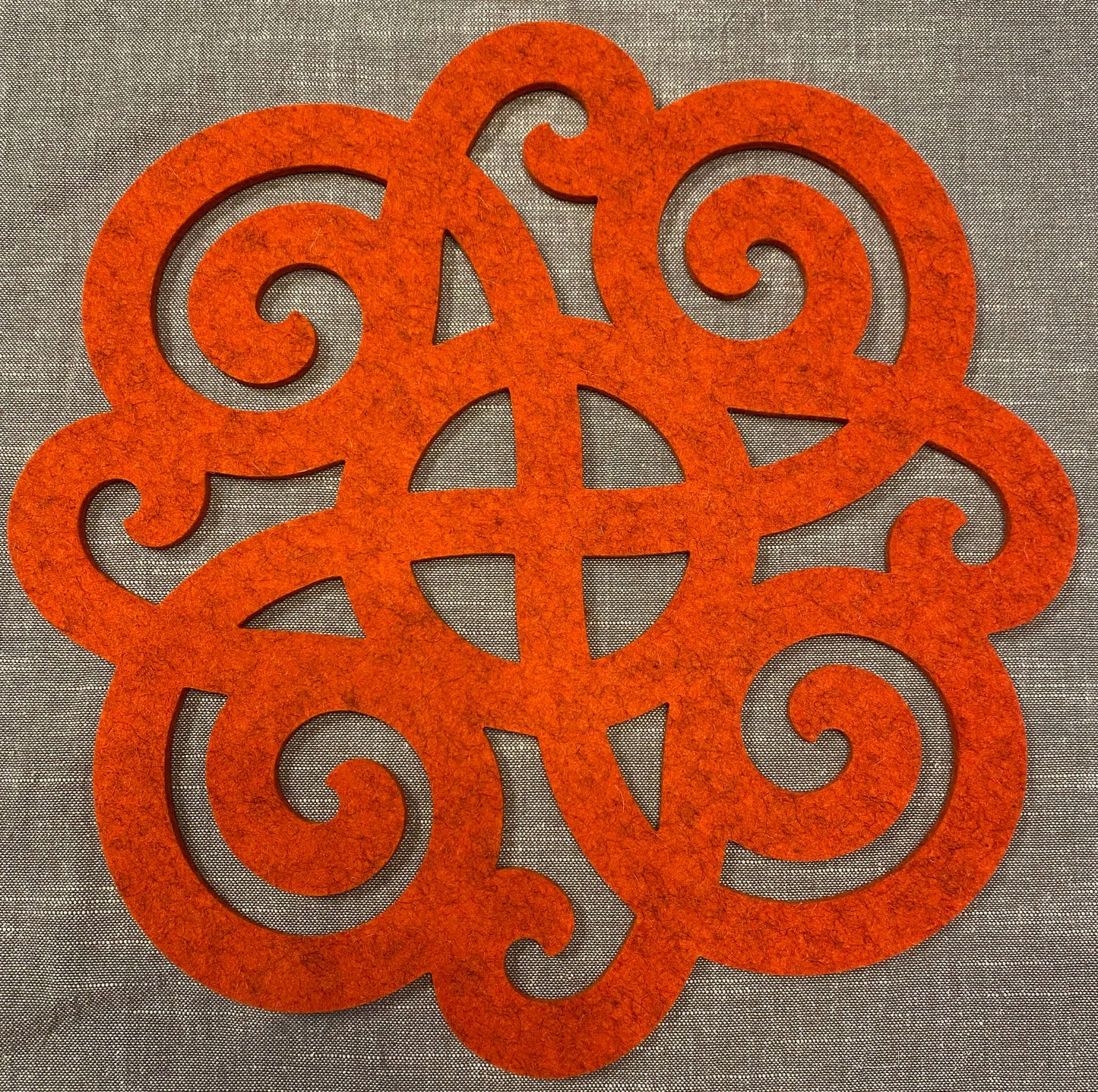 Wollfilz-Unterlage Celtic D32 cm Orangemeliert