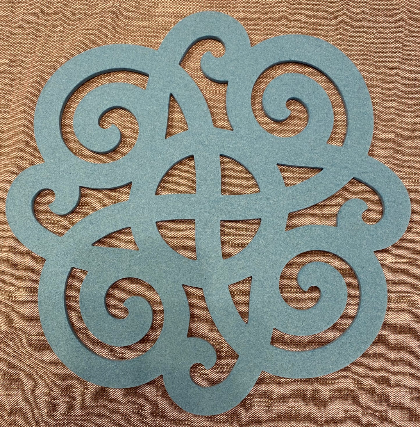 Wollfilz-Unterlage Celtic D32 cm 50 Aqua