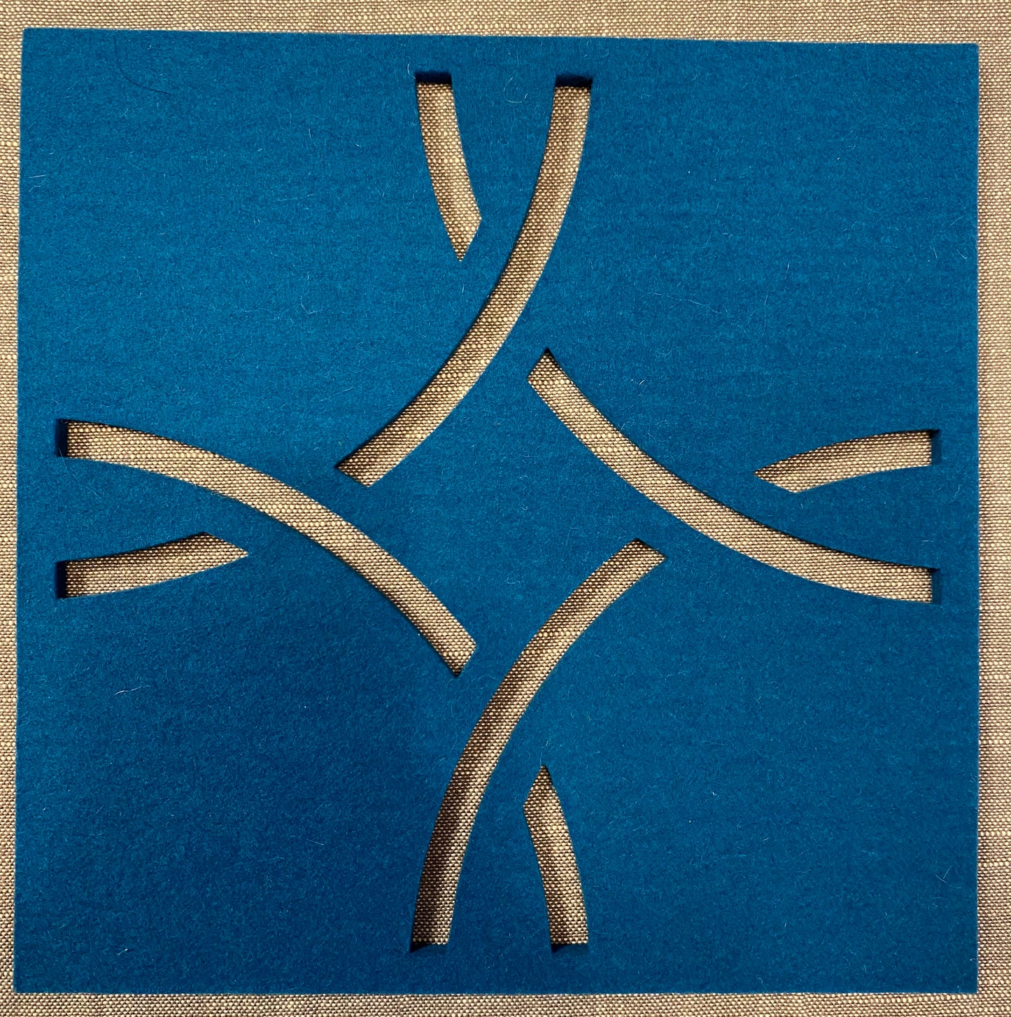 Wollfilz-Unterlage Ornament 20 x 20 cm 39 Deep Water