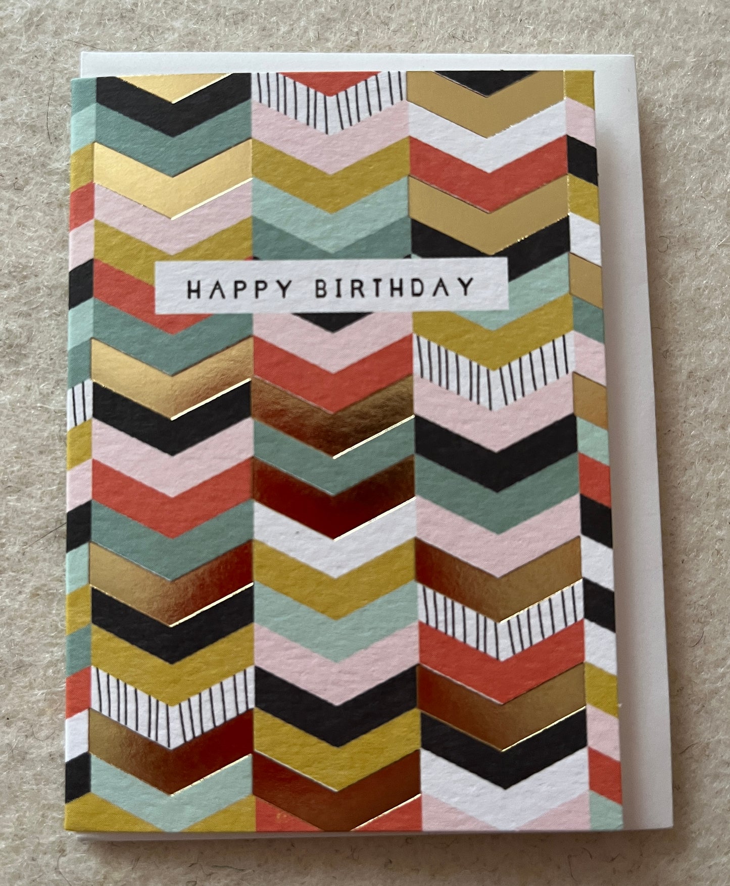 Geburtstag Mini-Doppelkarte herringbone, HAPPY BIRTHDAY