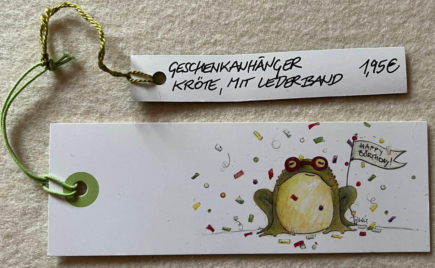 "Quak" Geburtstag Geschenkanhänger Kröte Happy Birthday