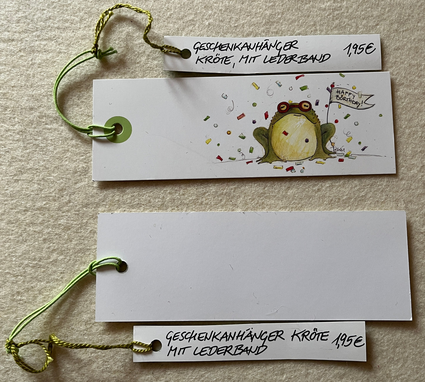 "Quak" Geburtstag Geschenkanhänger Kröte Happy Birthday