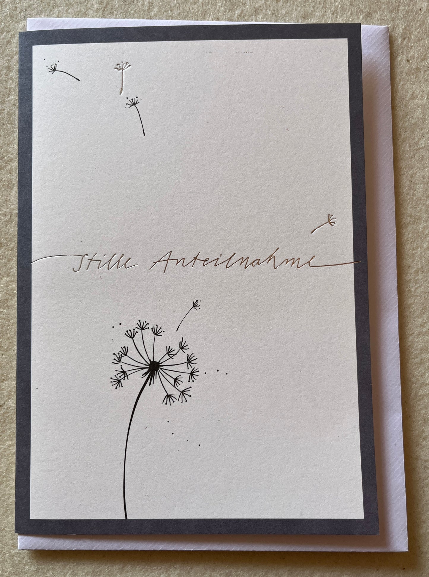 Trauer Doppelkarte Stille Anteilnahme mit Abb. Pusteblume